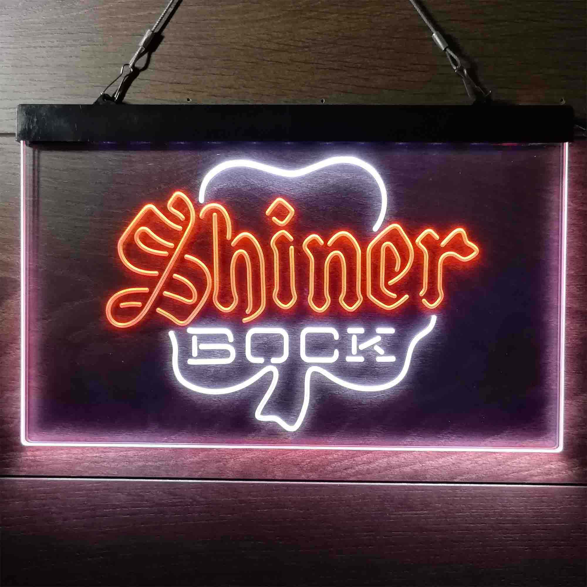 Shiner Bock Shamrock Neon LED Sign