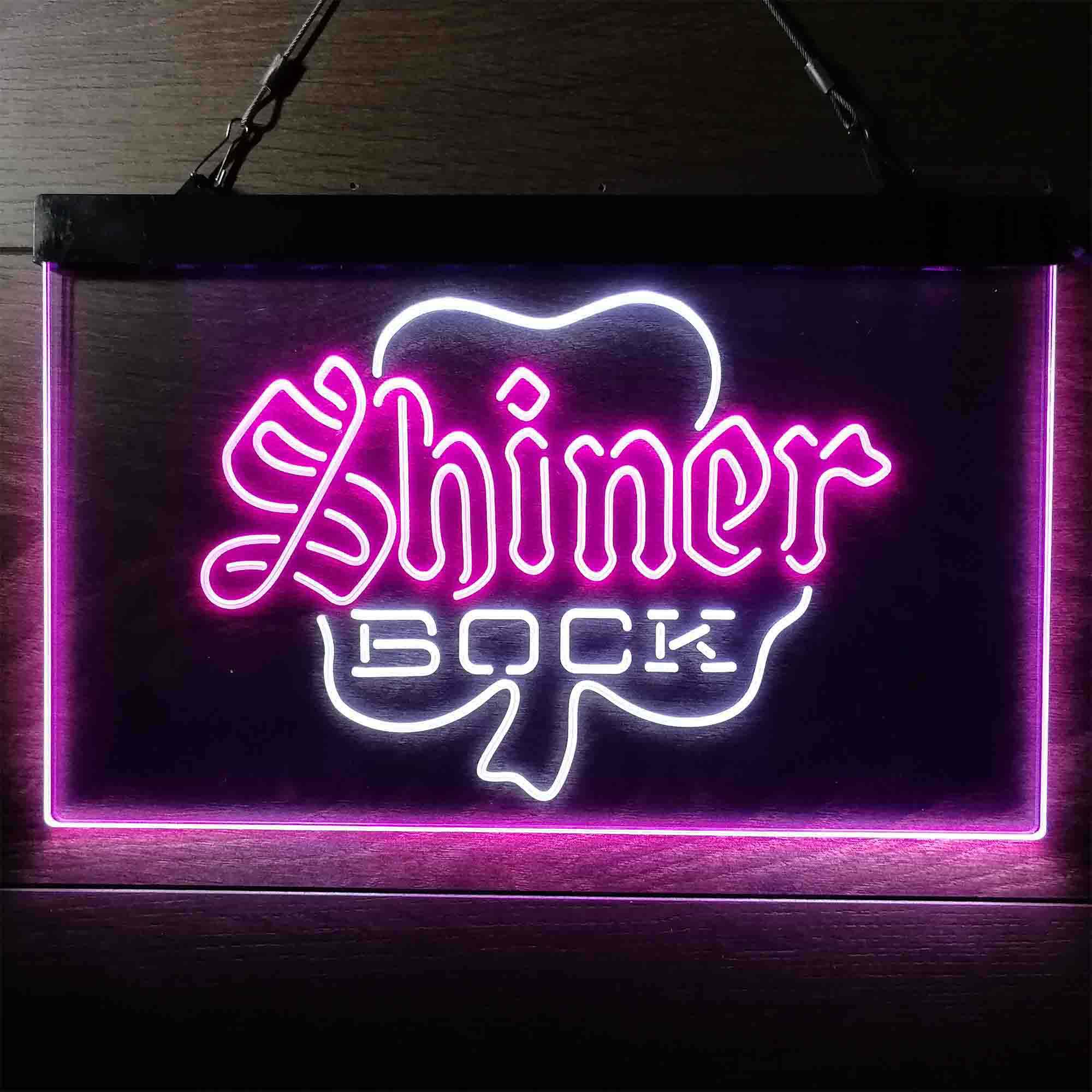 Shiner Bock Shamrock Neon LED Sign