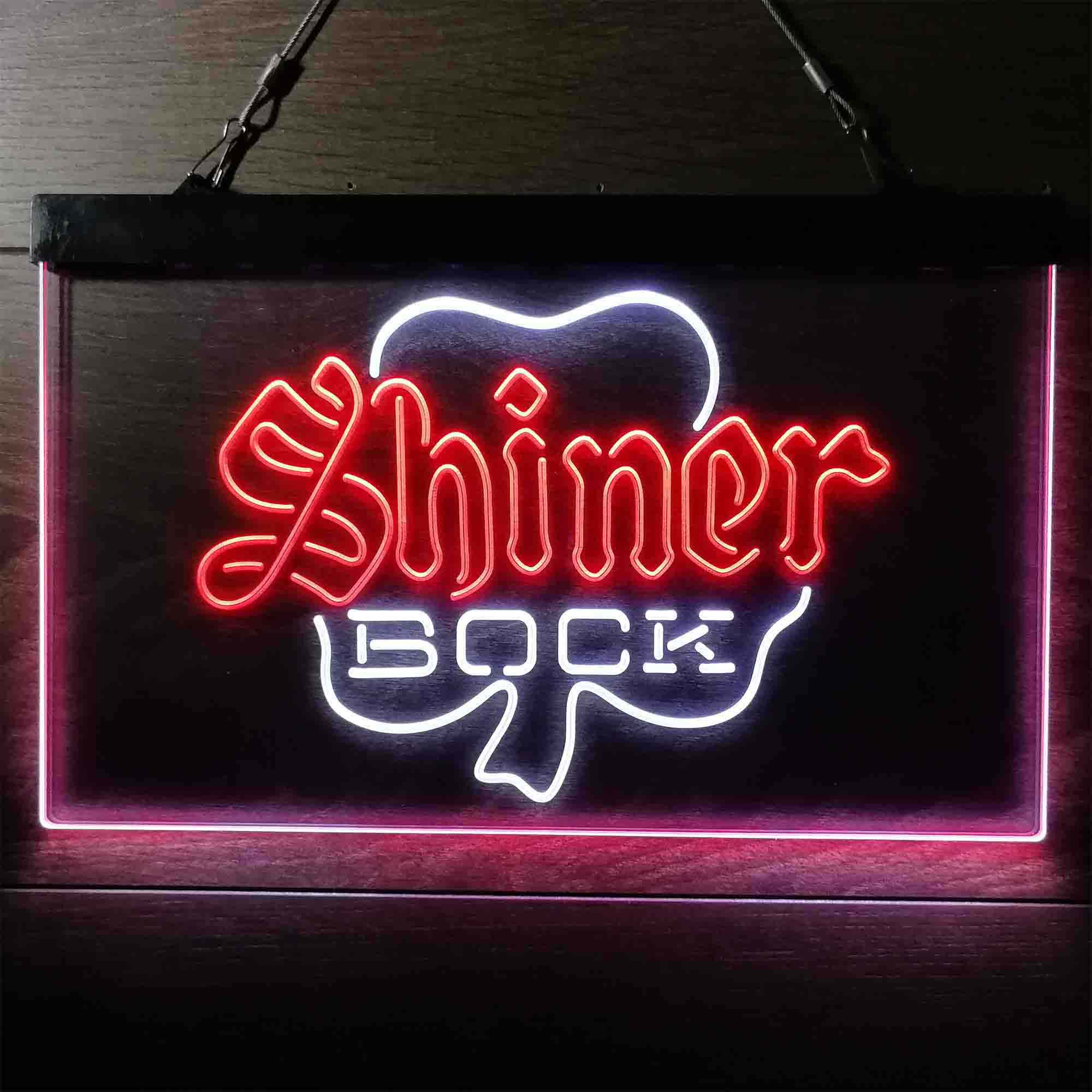 Shiner Bock Shamrock Neon LED Sign