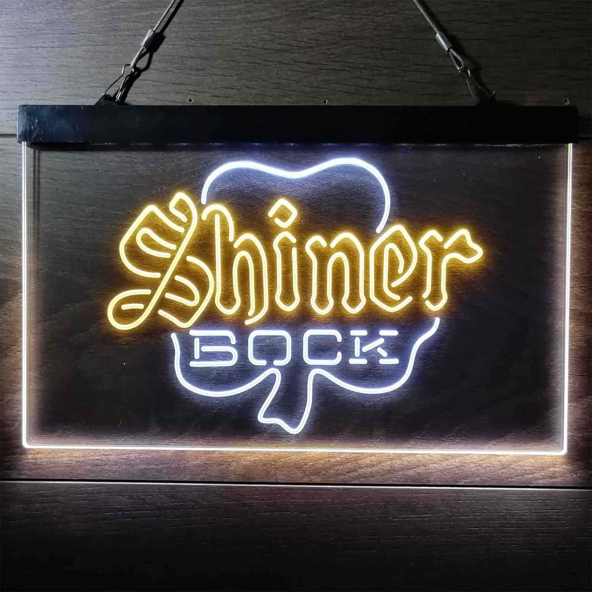 Shiner Bock Shamrock Neon LED Sign