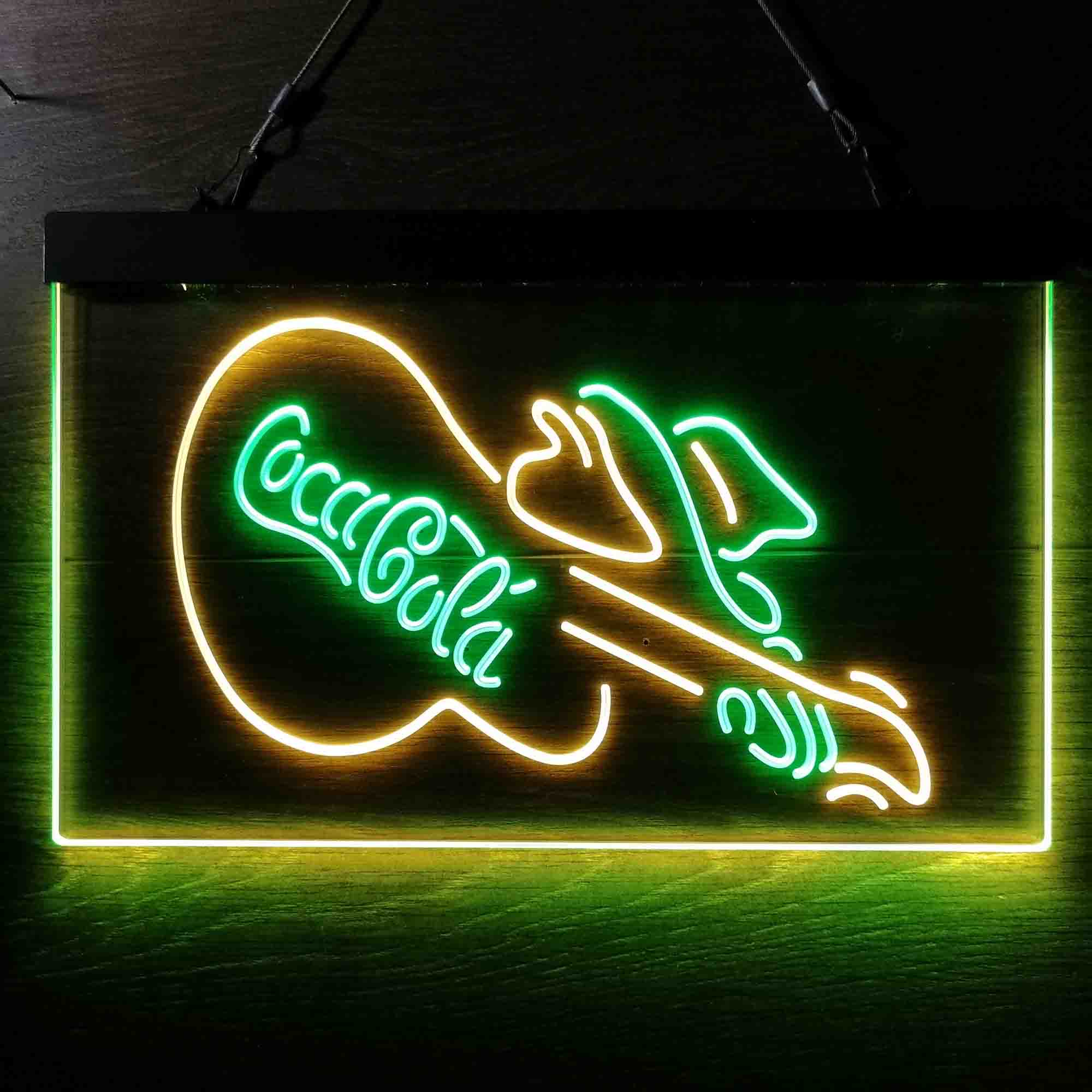 Cola Guitar Bar Neon LED Sign
