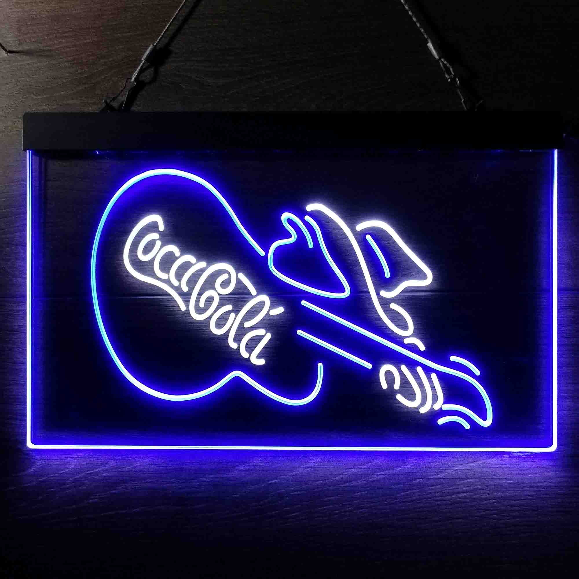 Cola Guitar Bar Neon LED Sign