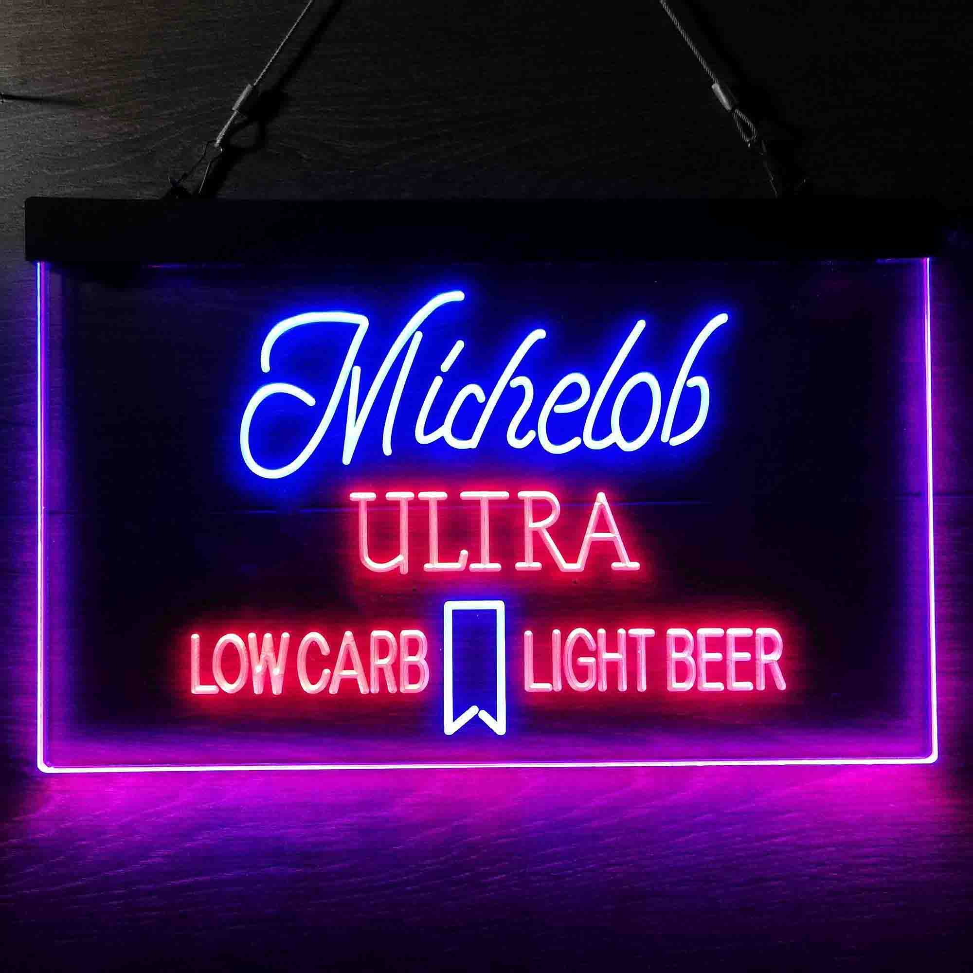 Michelob Ultra Light Low Carb Red Ribbon Neon LED Sign