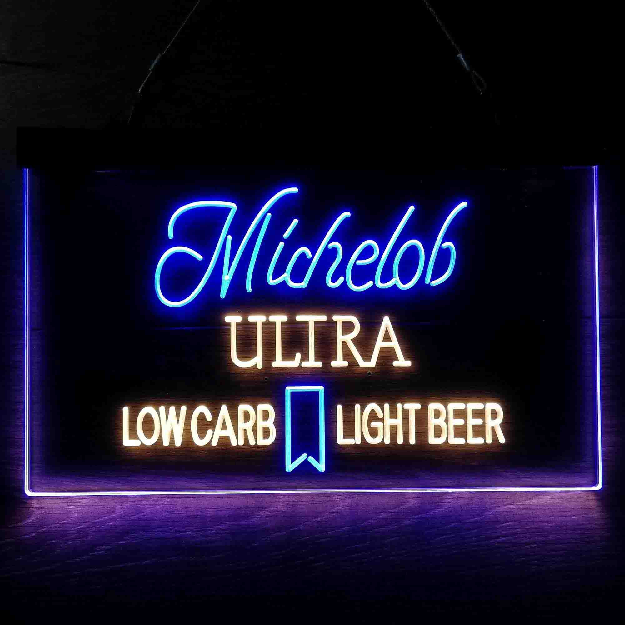 Michelob Ultra Light Low Carb Red Ribbon Neon LED Sign