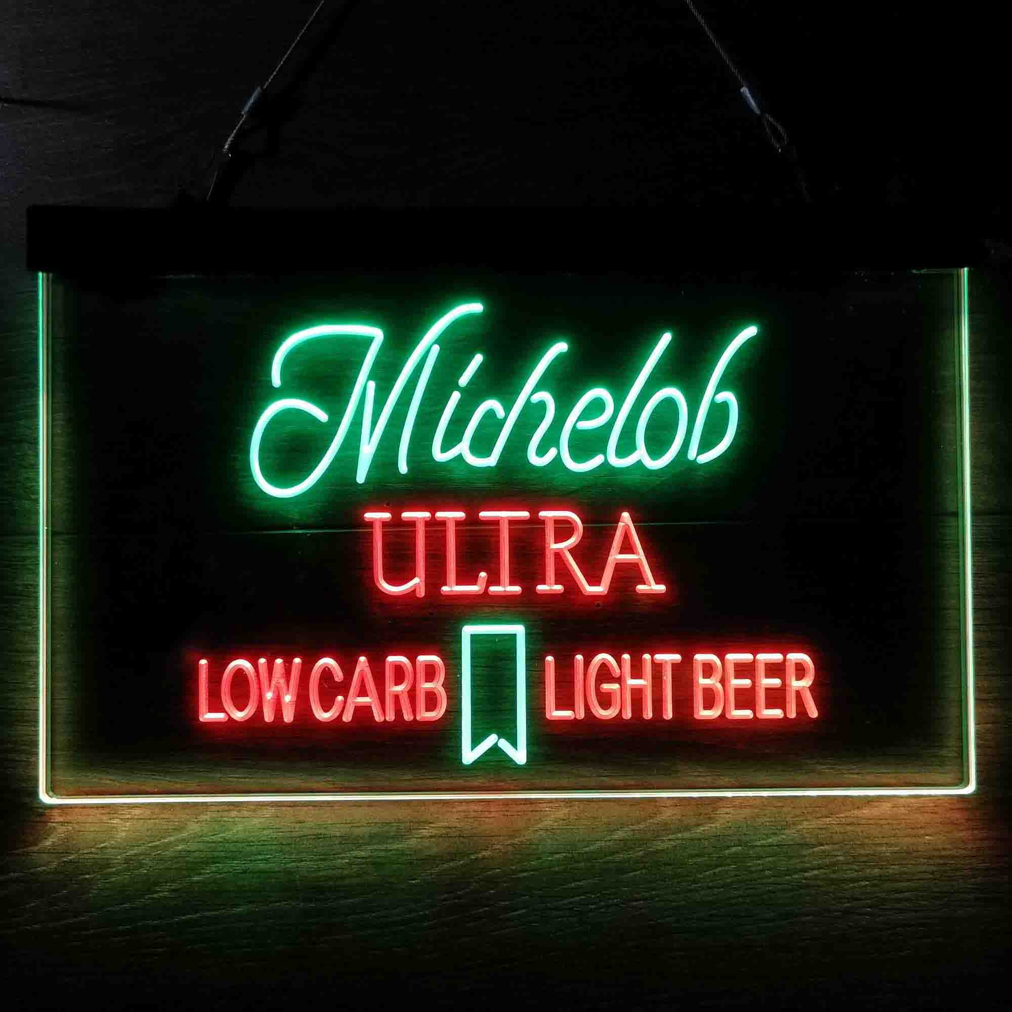 Michelob Ultra Light Low Carb Red Ribbon Neon LED Sign