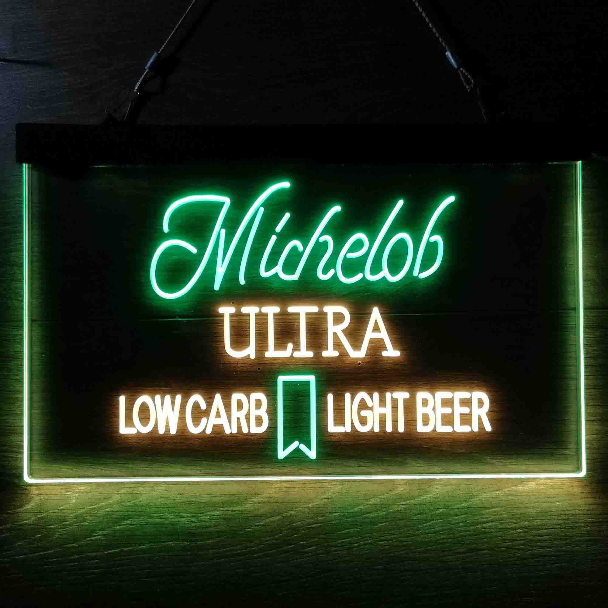 Michelob Ultra Light Low Carb Red Ribbon Neon LED Sign