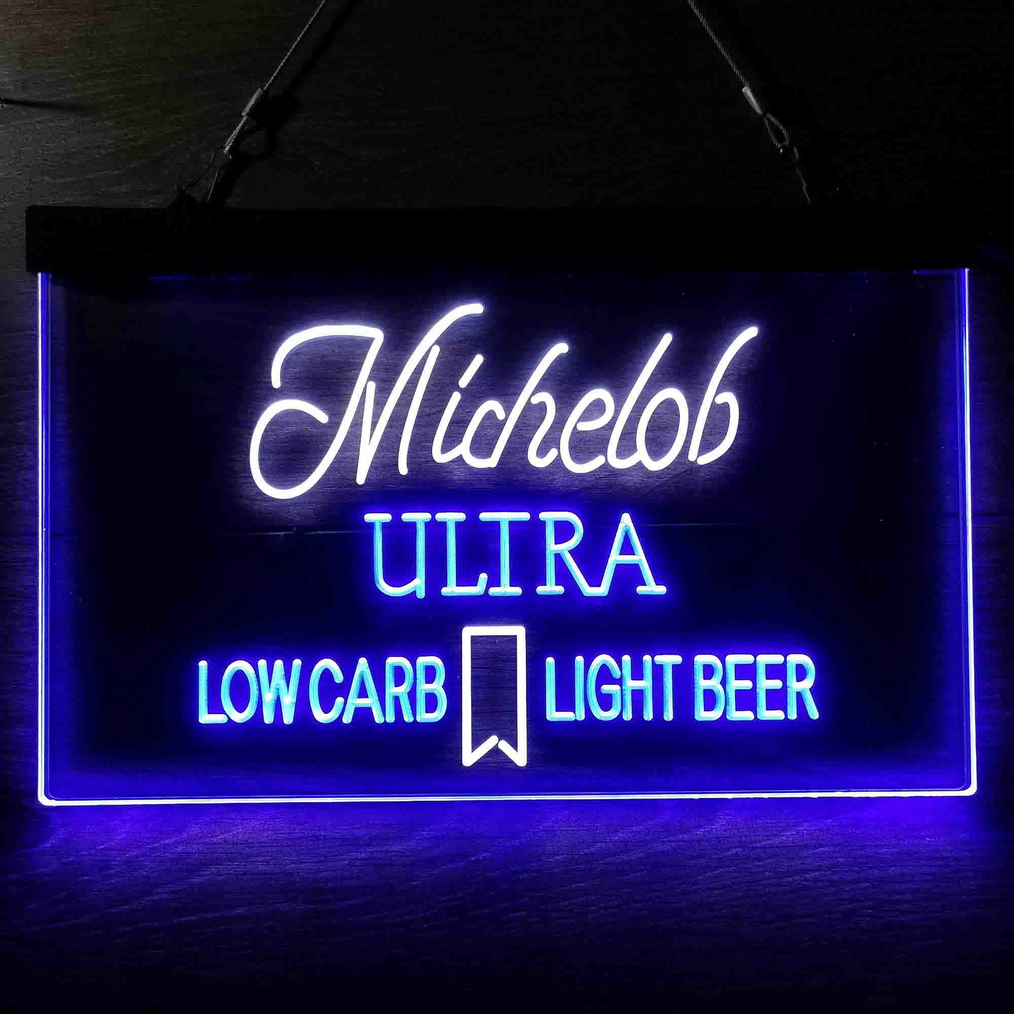 Michelob Ultra Light Low Carb Red Ribbon Neon LED Sign