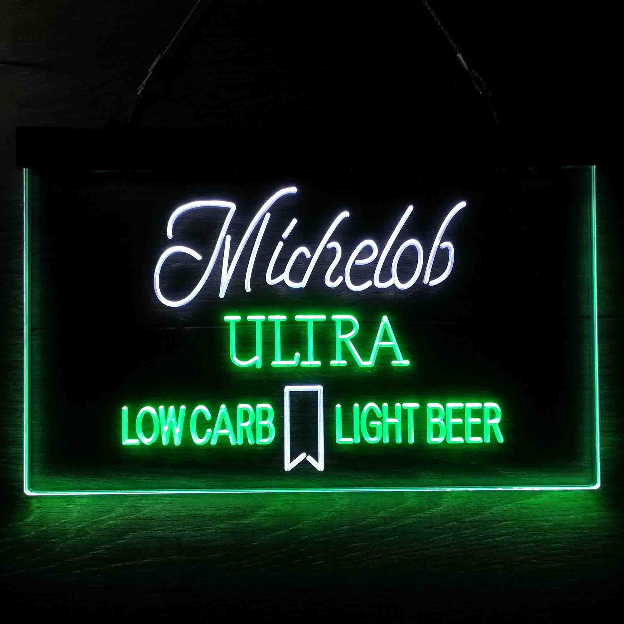 Michelob Ultra Light Low Carb Red Ribbon Neon LED Sign