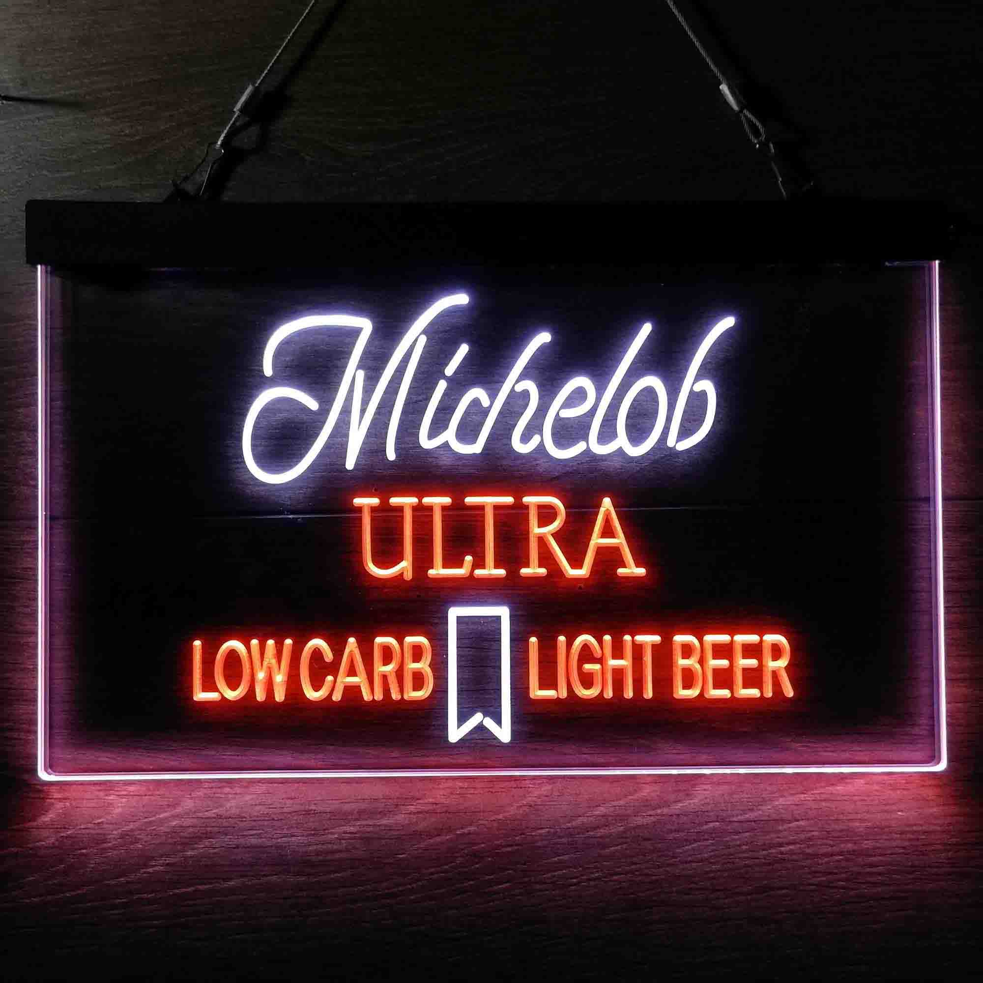 Michelob Ultra Light Low Carb Red Ribbon Neon LED Sign