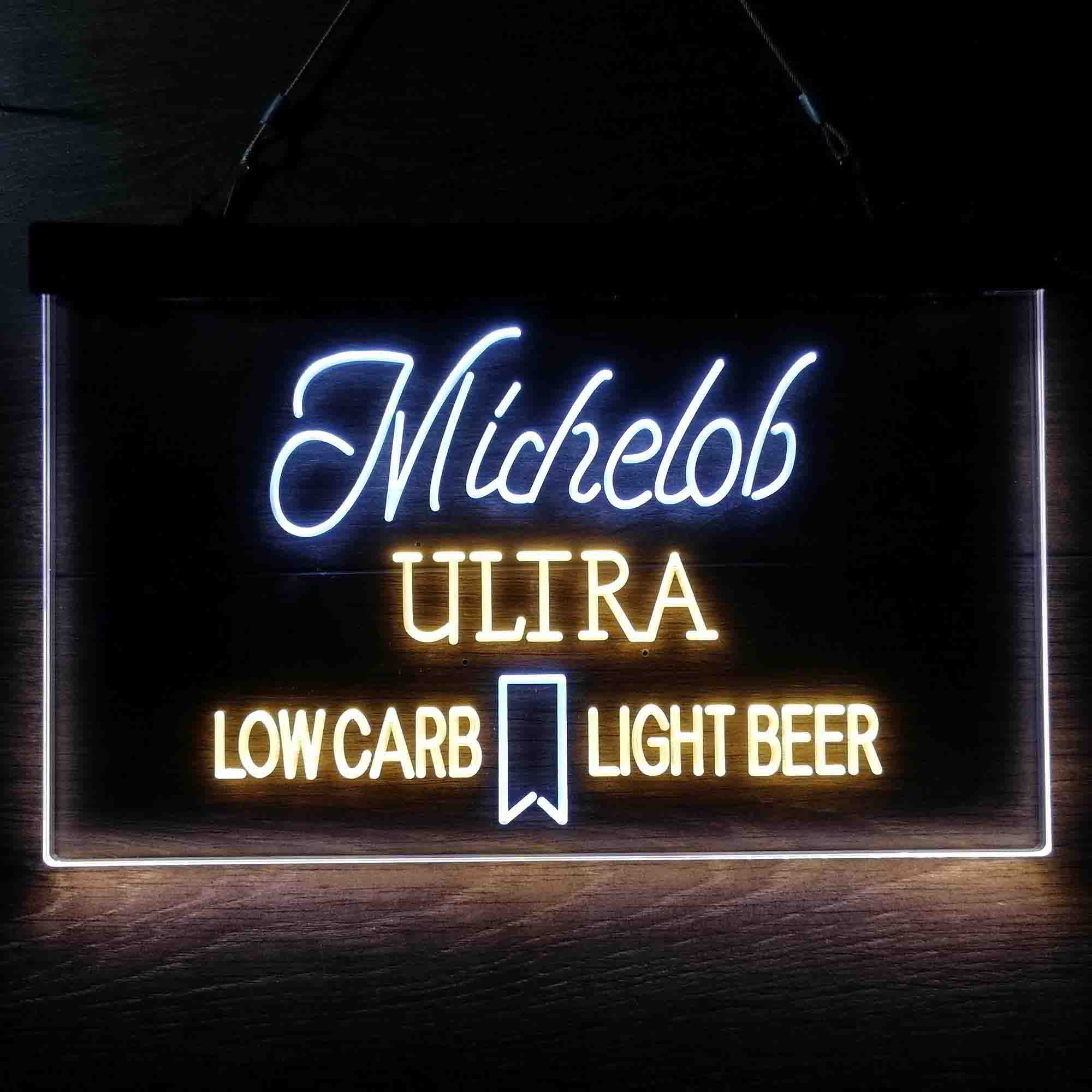 Michelob Ultra Light Low Carb Red Ribbon Neon LED Sign