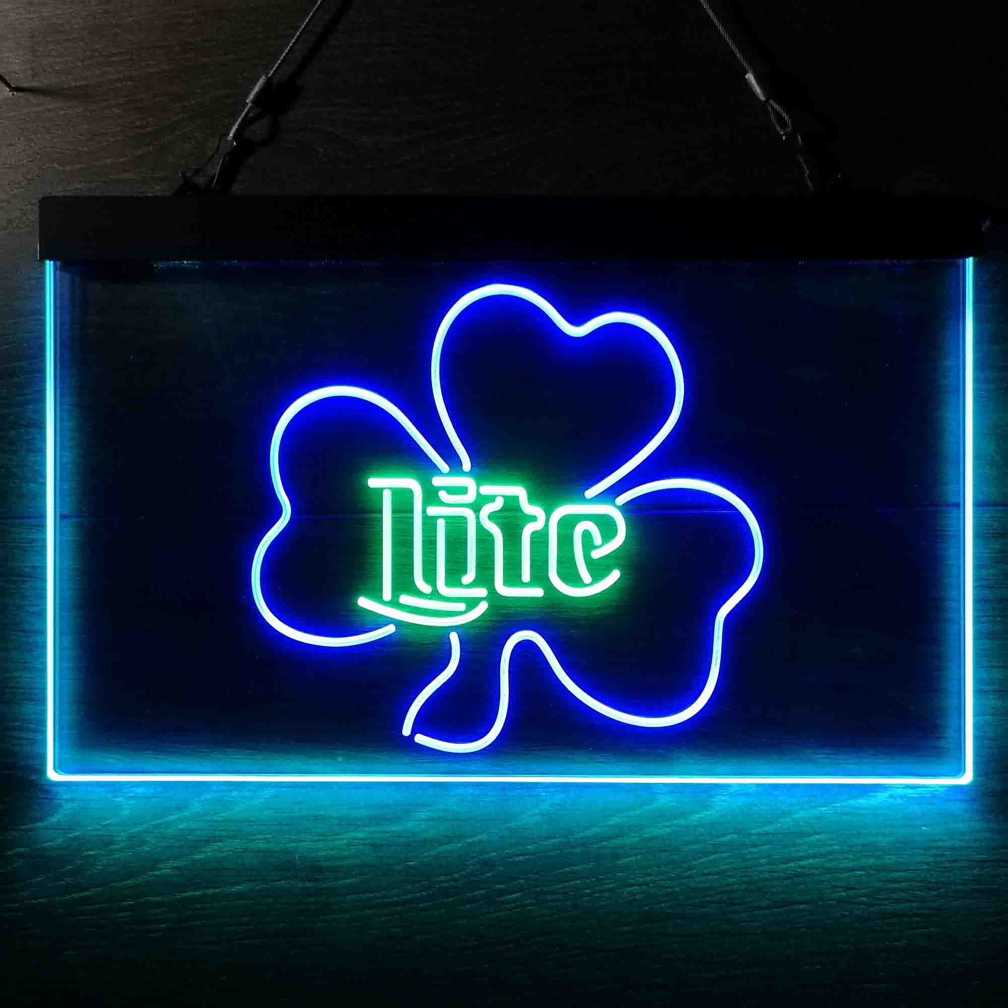 Miller Lite Shamrock Beer Neon LED Sign