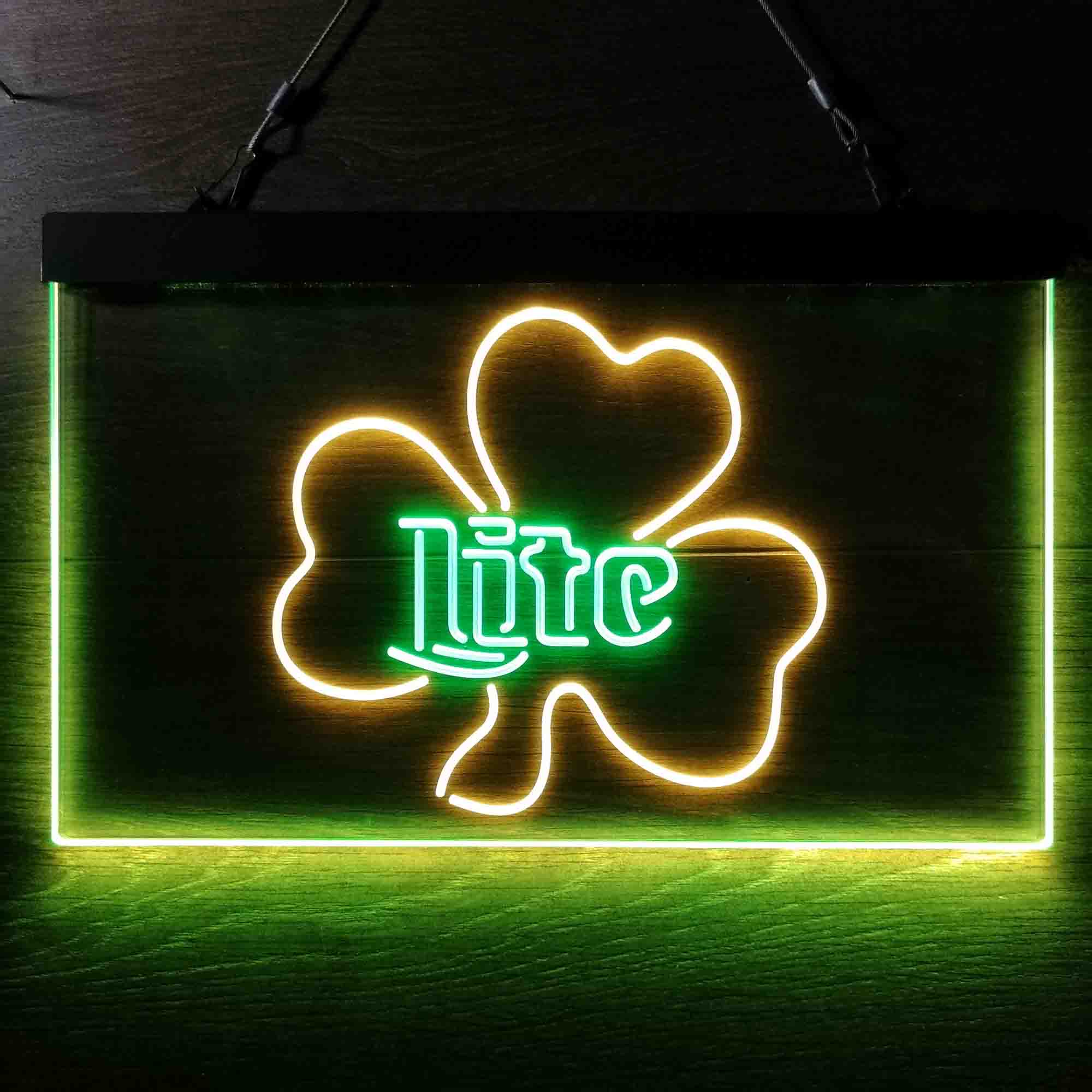 Miller Lite Shamrock Beer Neon LED Sign