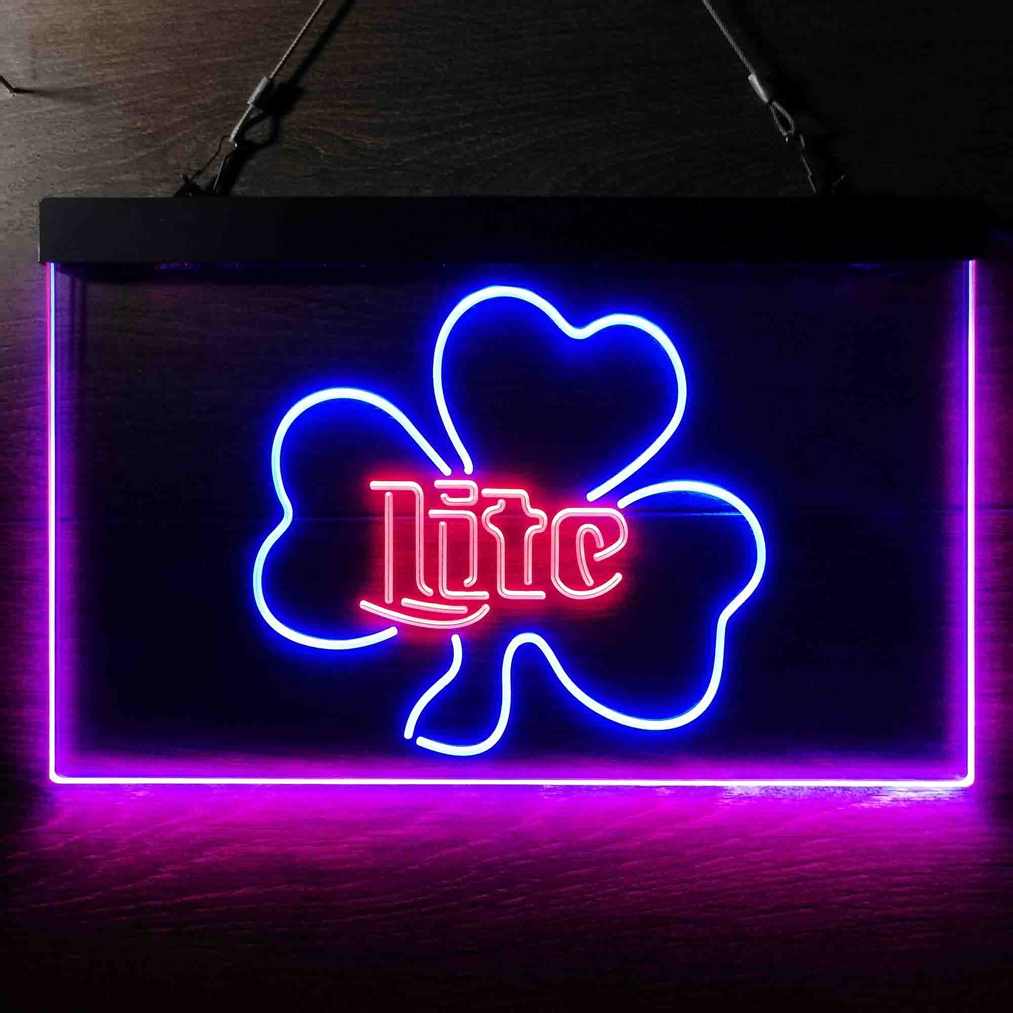 Miller Lite Shamrock Beer Neon LED Sign