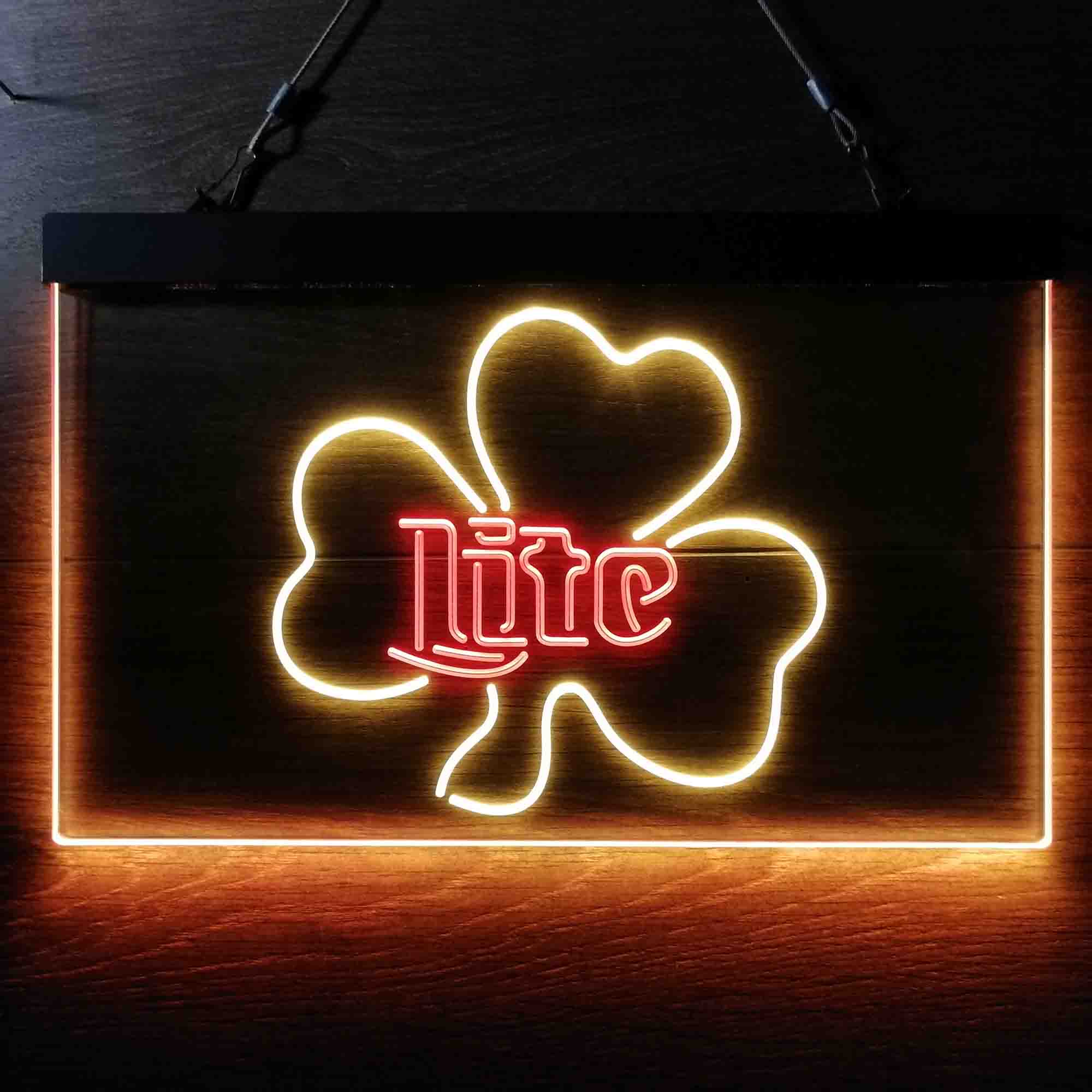 Miller Lite Shamrock Beer Neon LED Sign