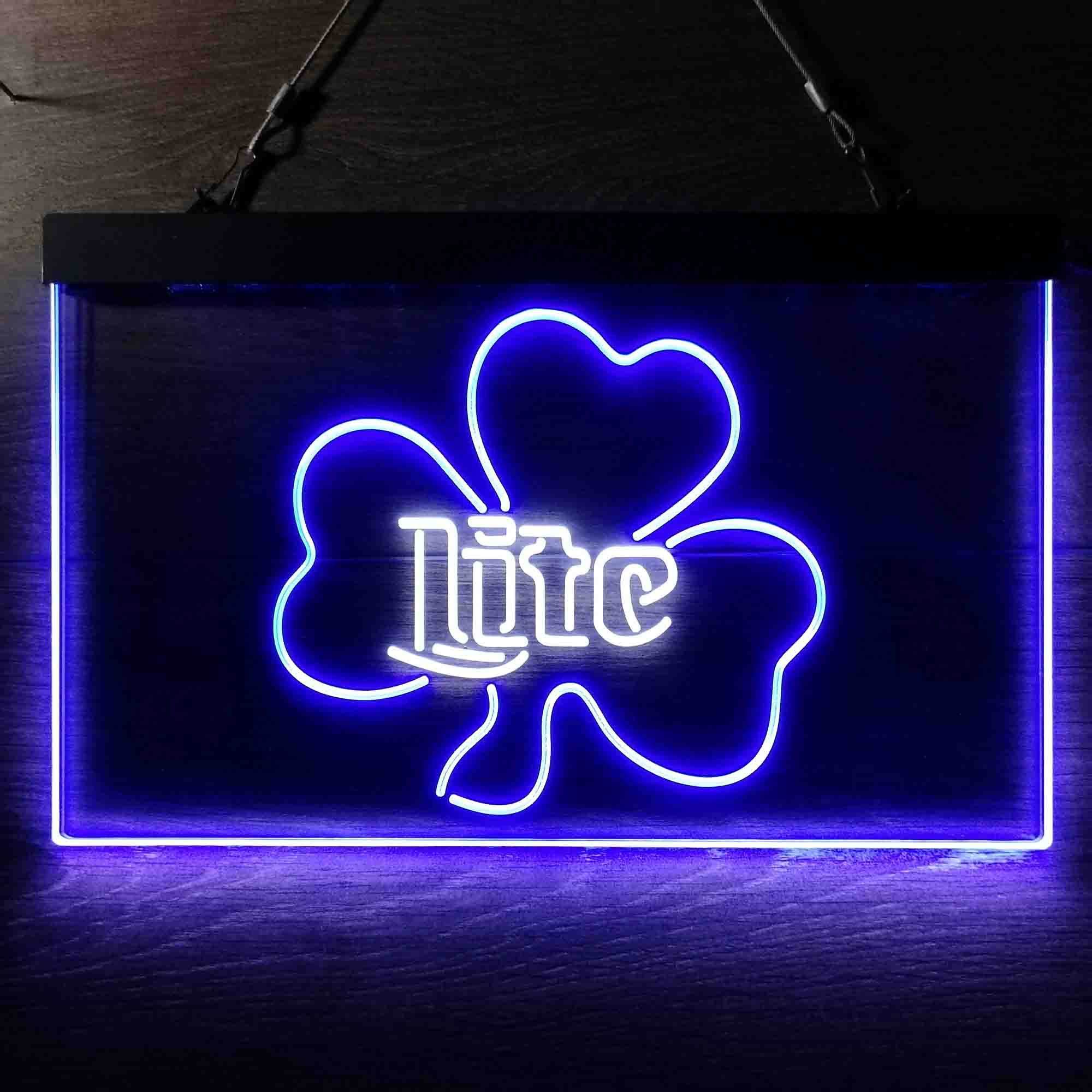 Miller Lite Shamrock Beer Neon LED Sign