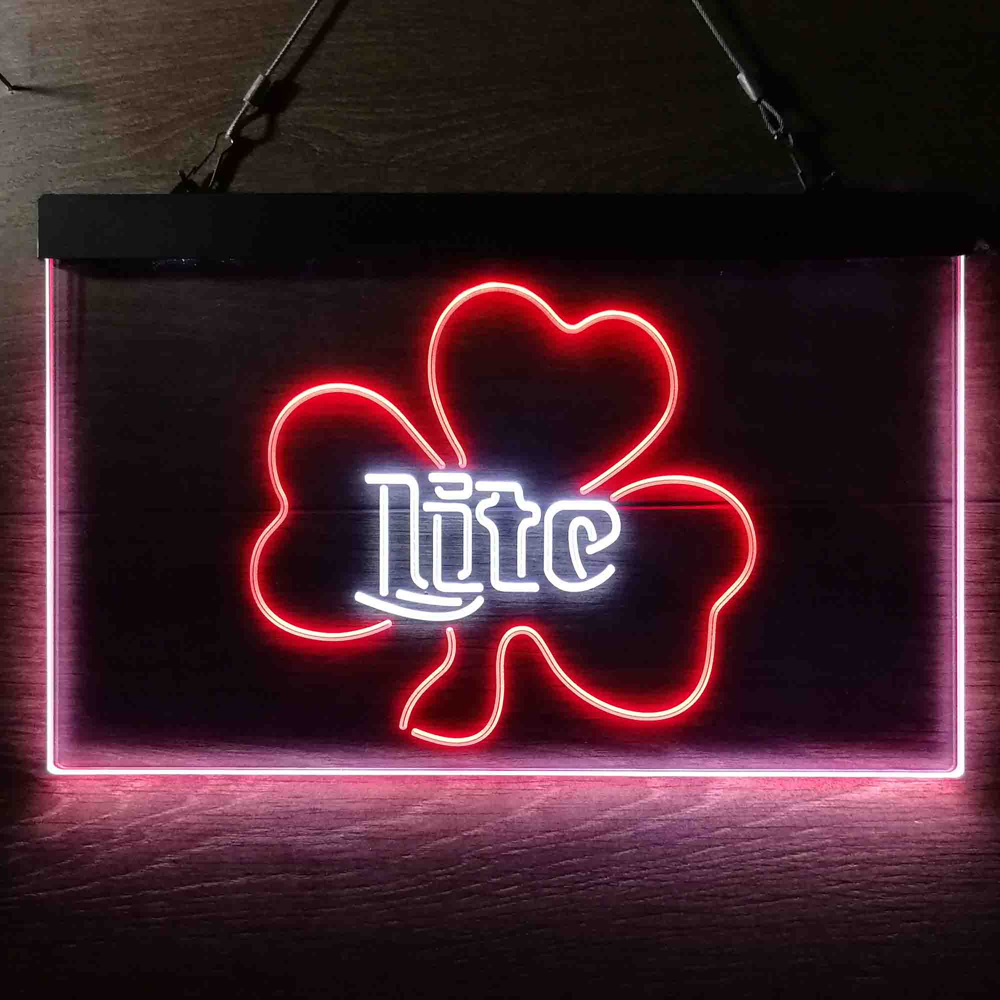 Miller Lite Shamrock Beer Neon LED Sign