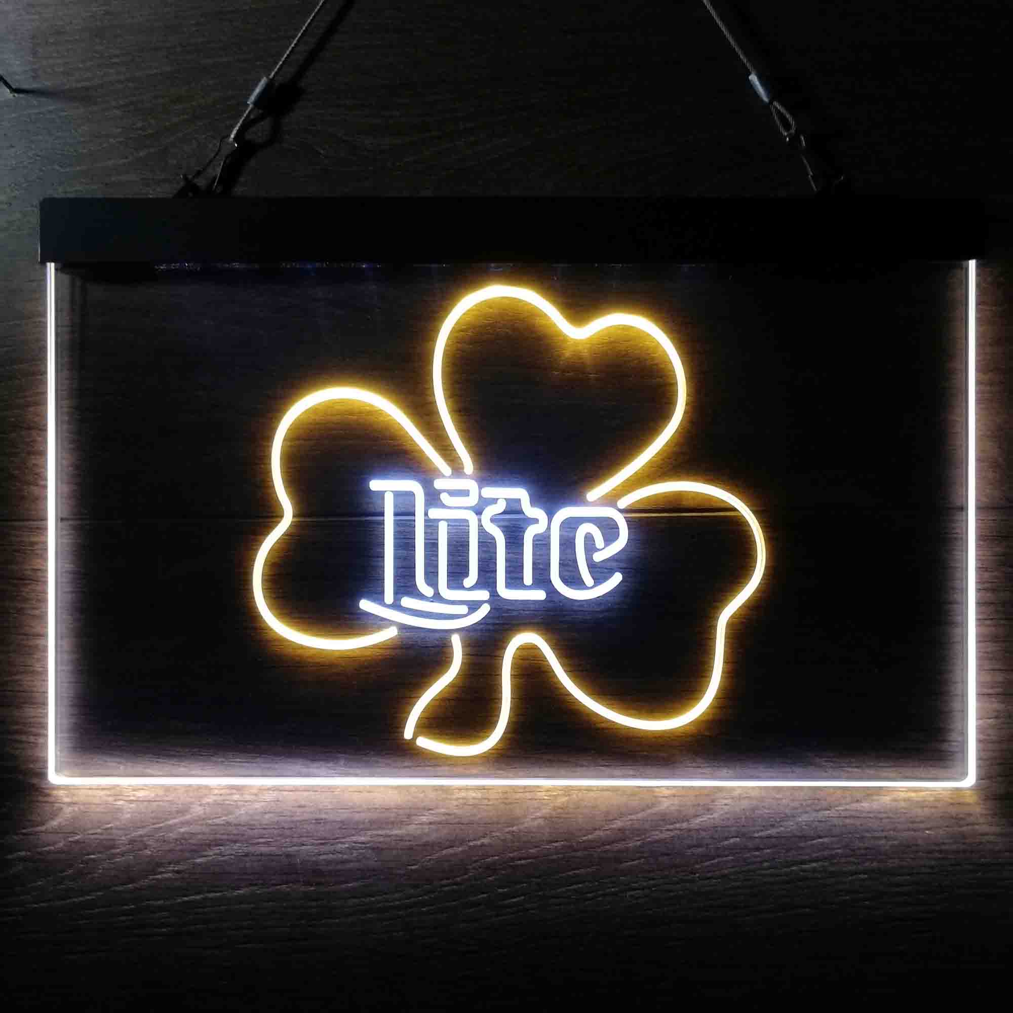 Miller Lite Shamrock Beer Neon LED Sign