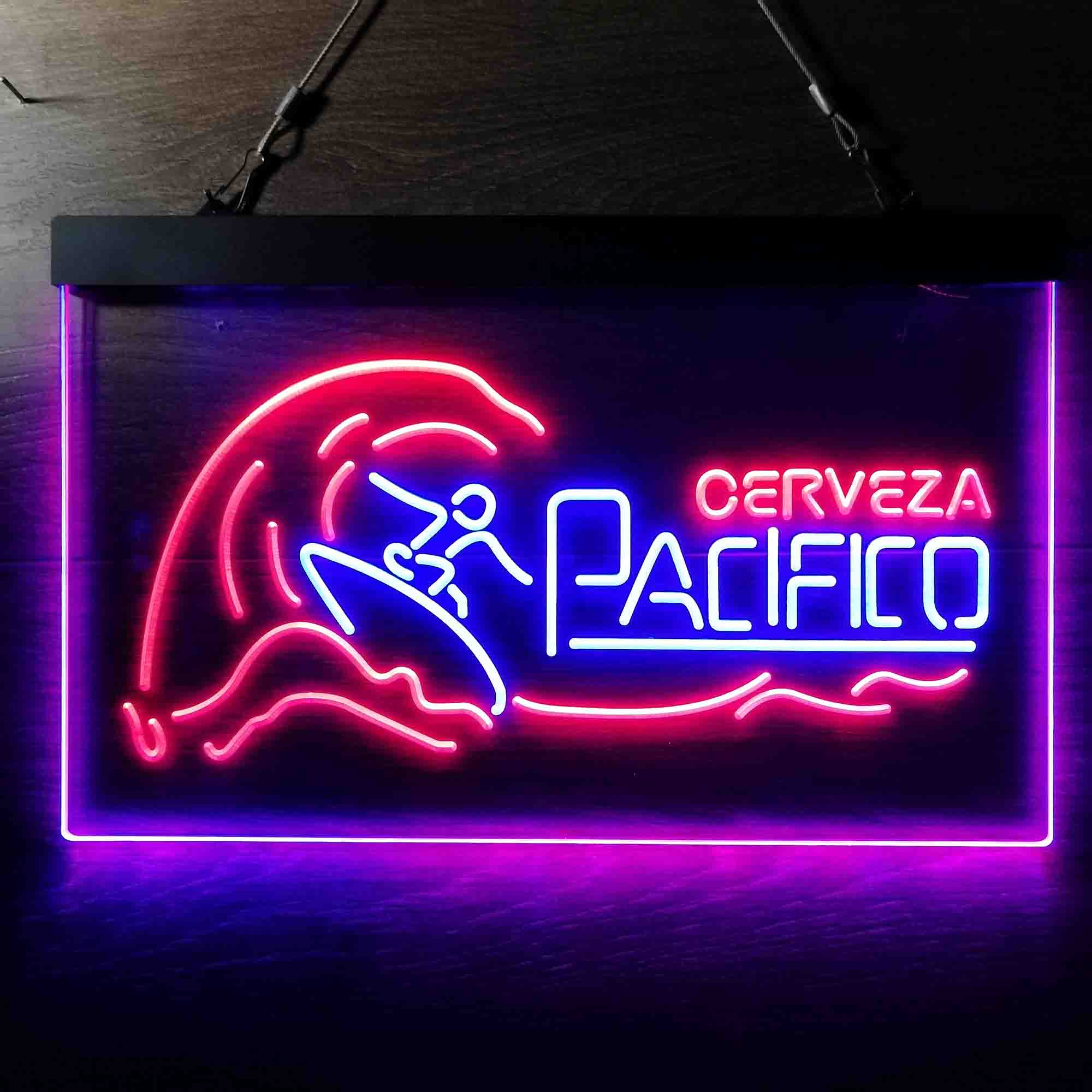 Cerveza Pacifico Wave Surfing Neon LED Sign