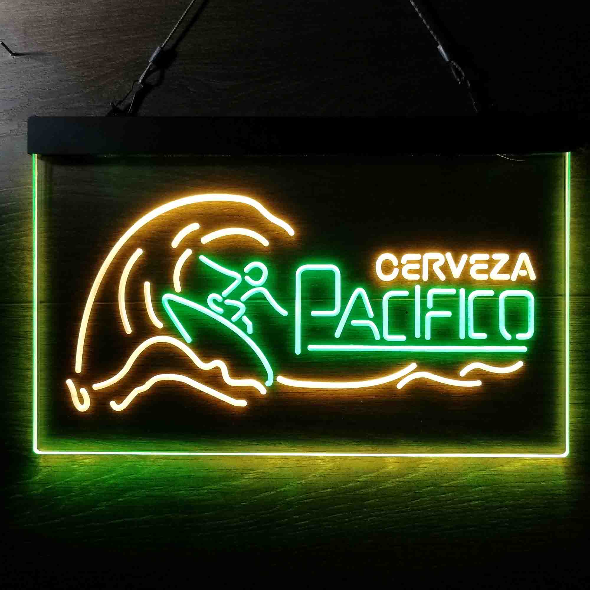 Cerveza Pacifico Wave Surfing Neon LED Sign