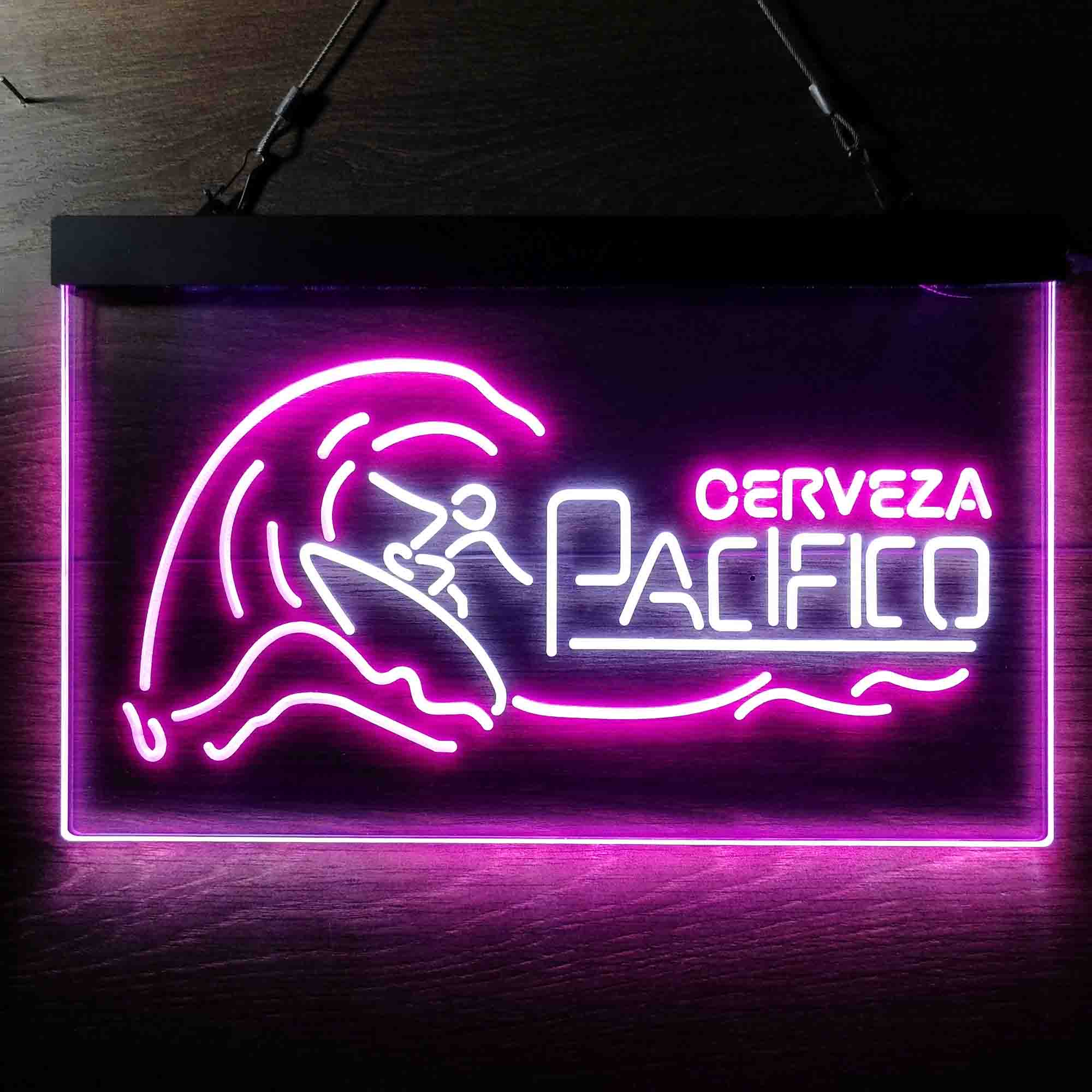 Cerveza Pacifico Wave Surfing Neon LED Sign