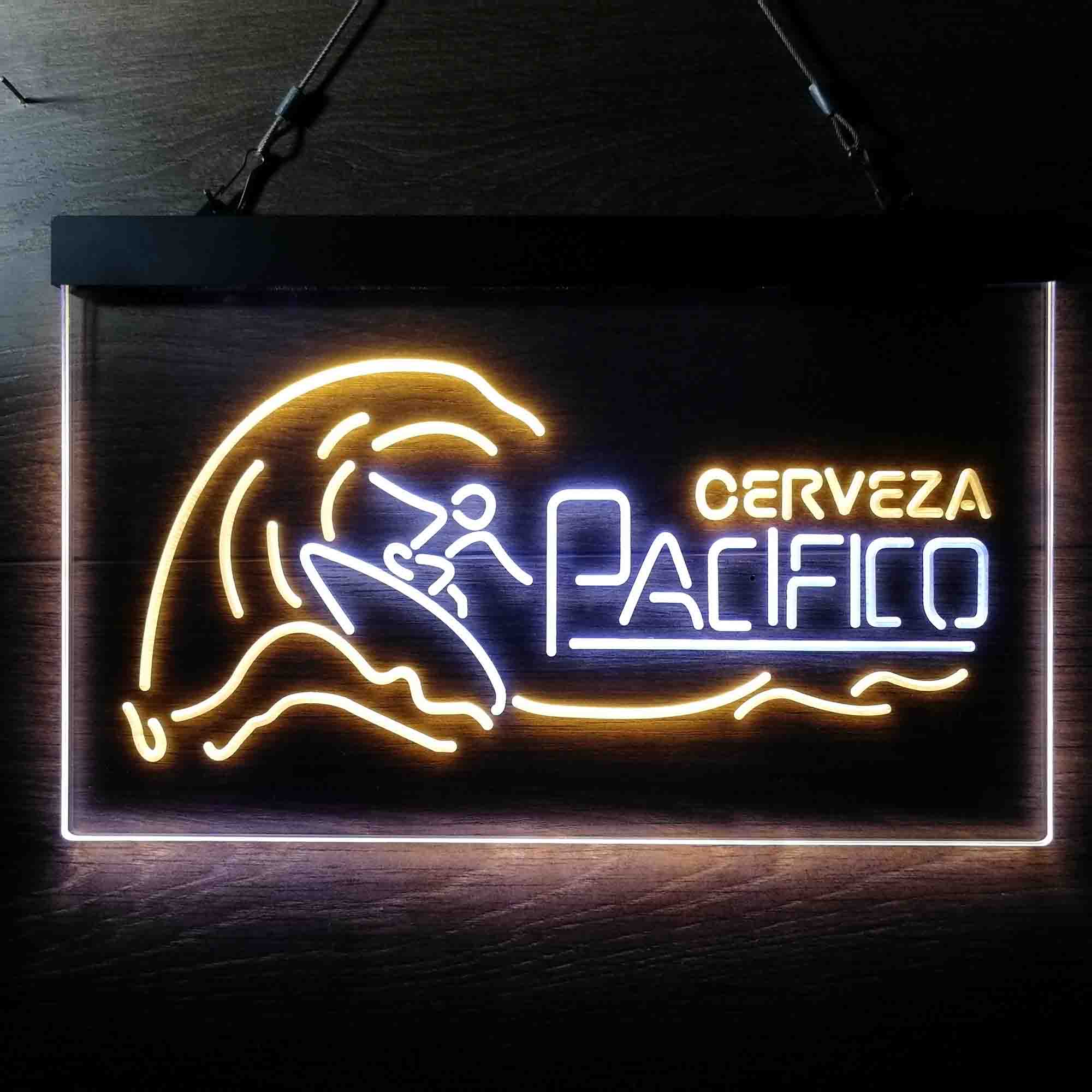 Cerveza Pacifico Wave Surfing Neon LED Sign