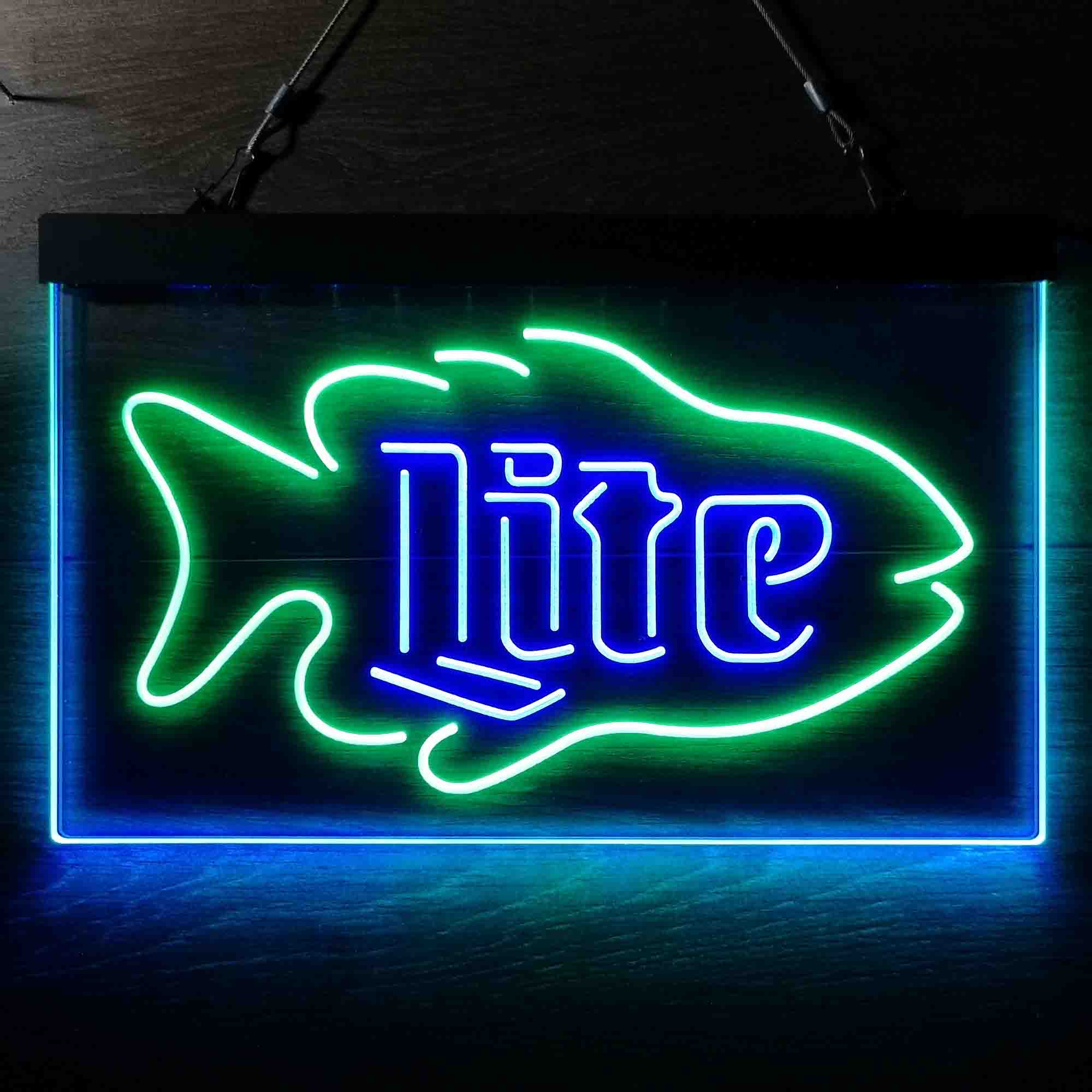 Miller Lite Salmon Fish Neon LED Sign