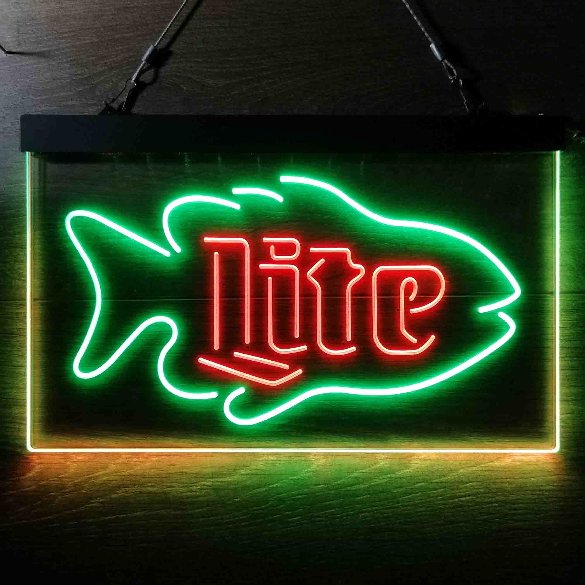 Miller Lite Salmon Fish Neon LED Sign