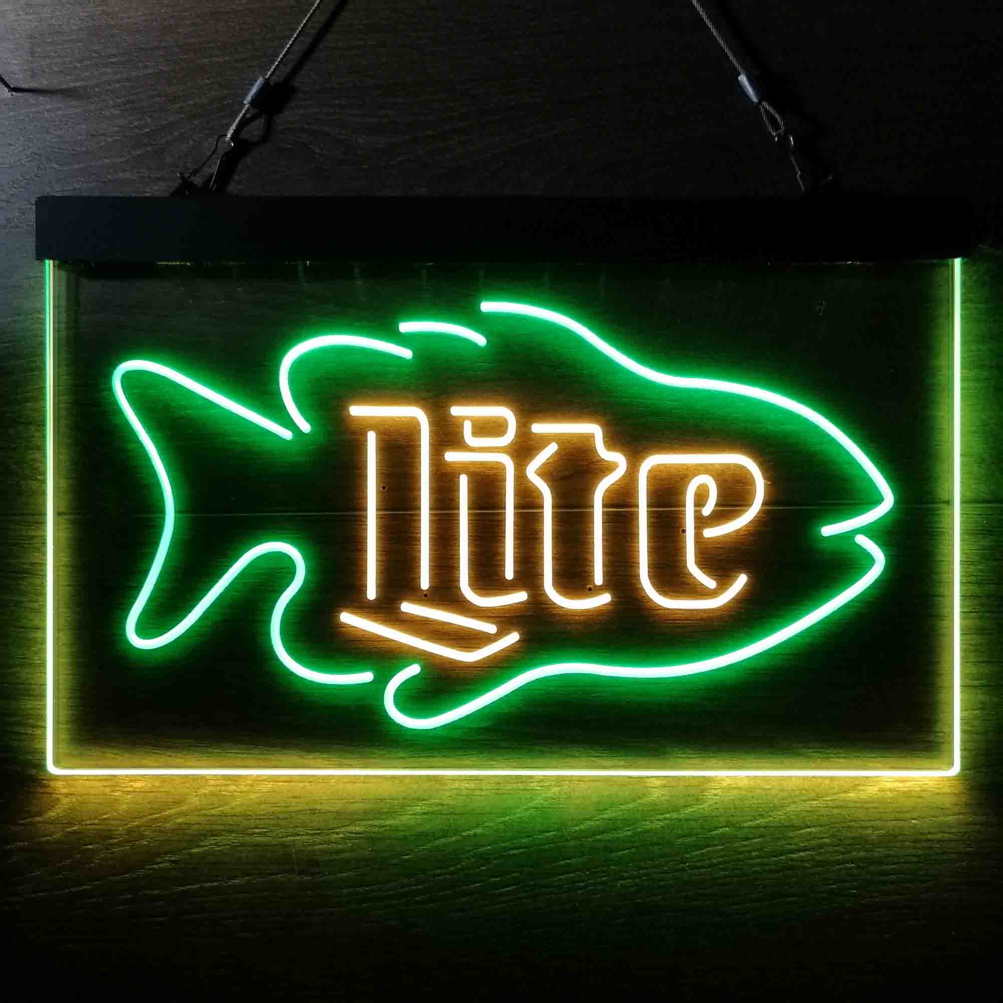 Miller Lite Salmon Fish Neon LED Sign