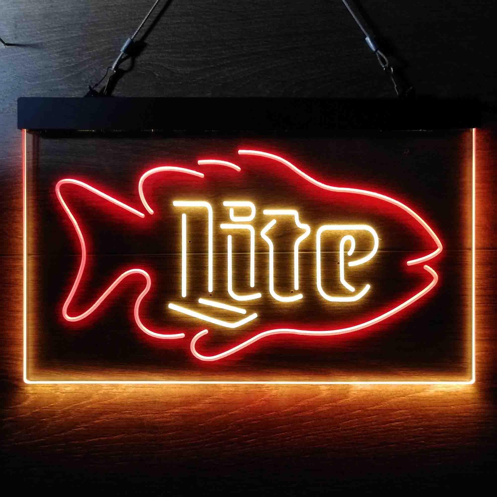 Miller Lite Salmon Fish Neon LED Sign