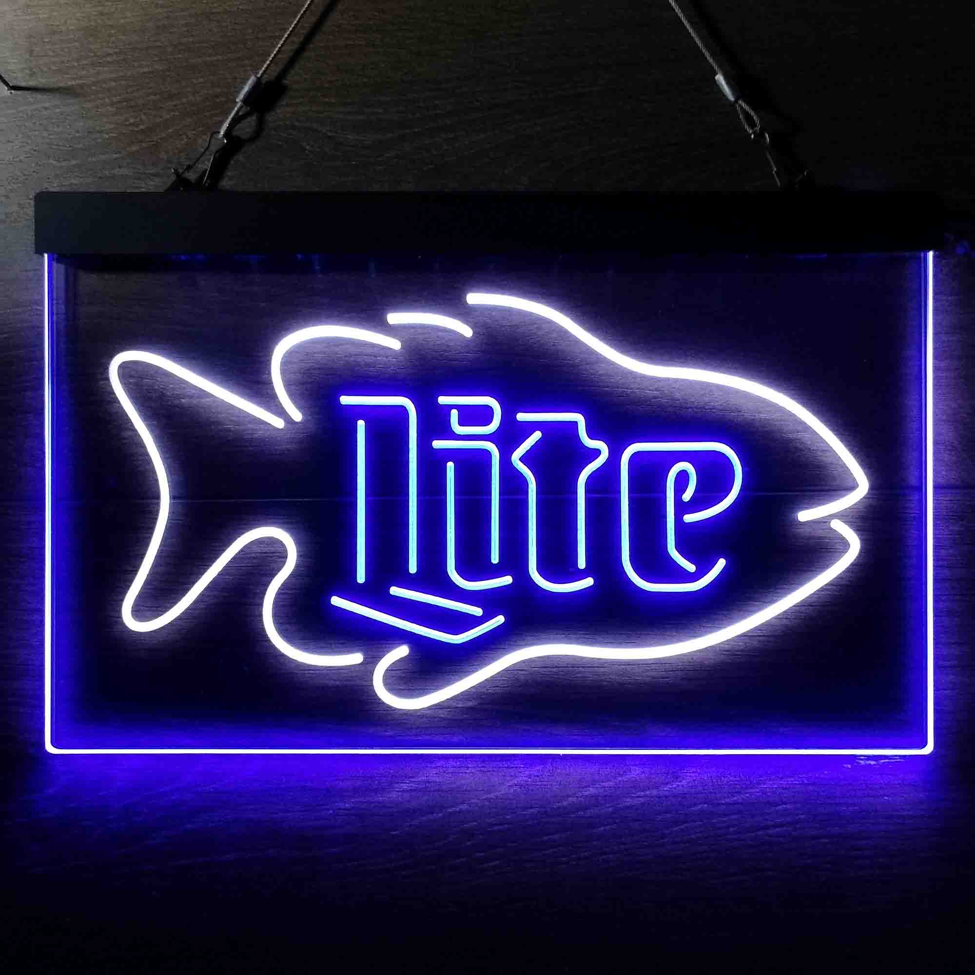 Miller Lite Salmon Fish Neon LED Sign