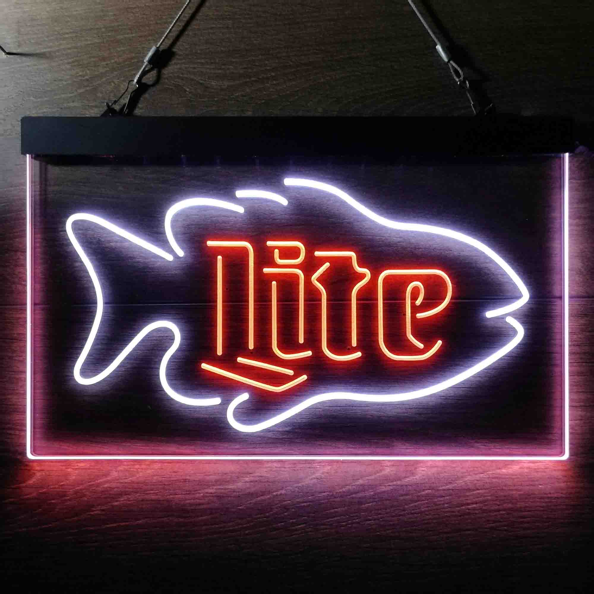 Miller Lite Salmon Fish Neon LED Sign