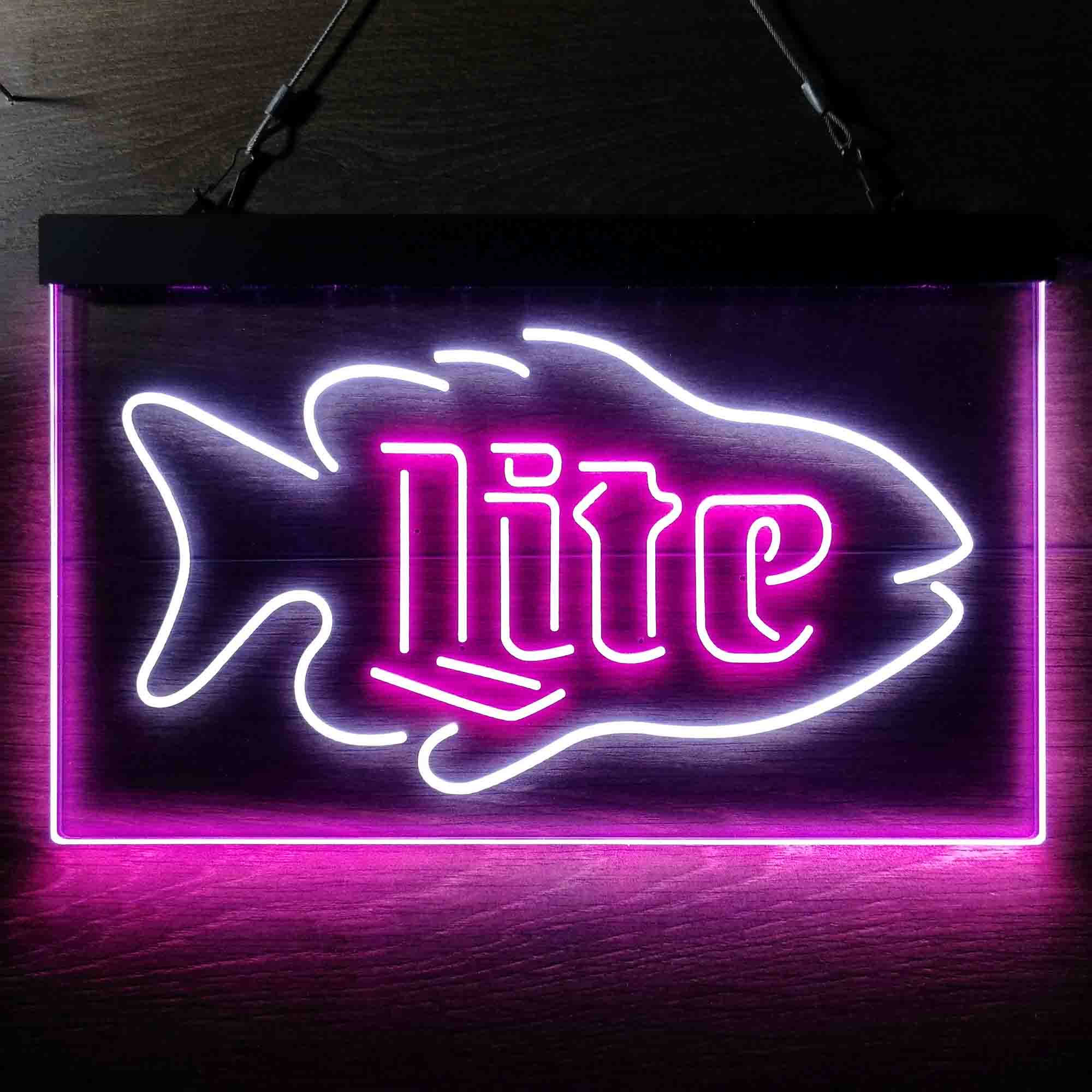 Miller Lite Salmon Fish Neon LED Sign