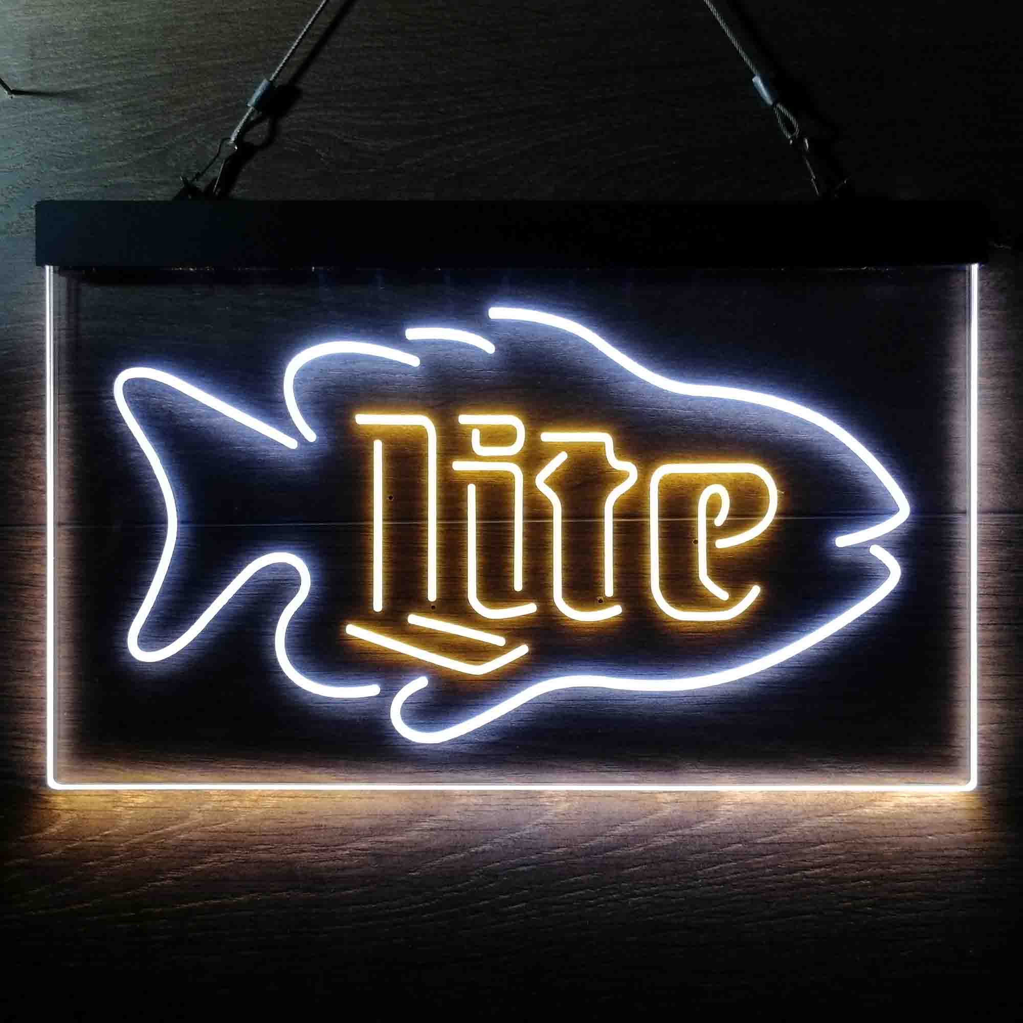 Miller Lite Salmon Fish Neon LED Sign