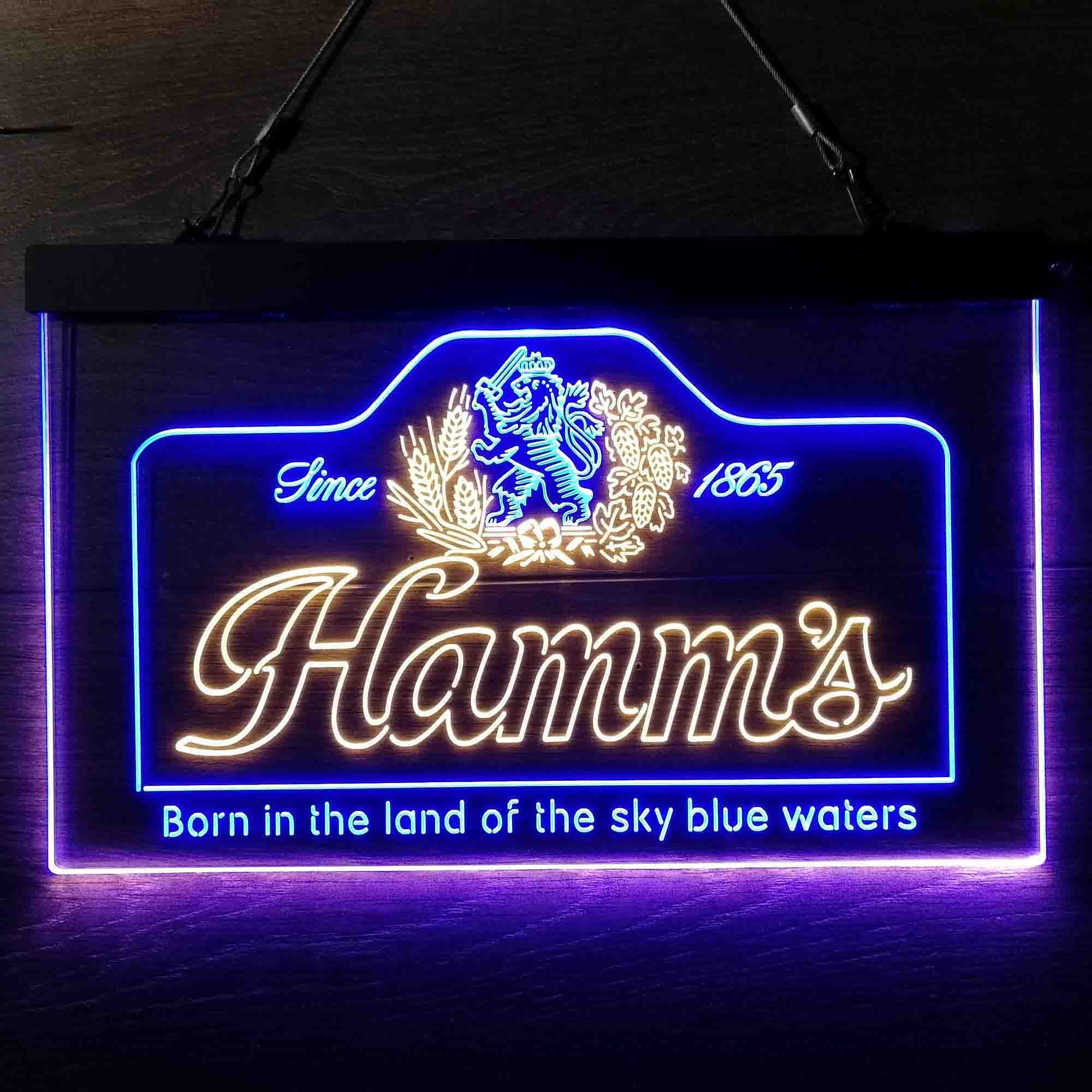 Hamm's 1865 Born in the land of sky blue waters Neon LED Sign