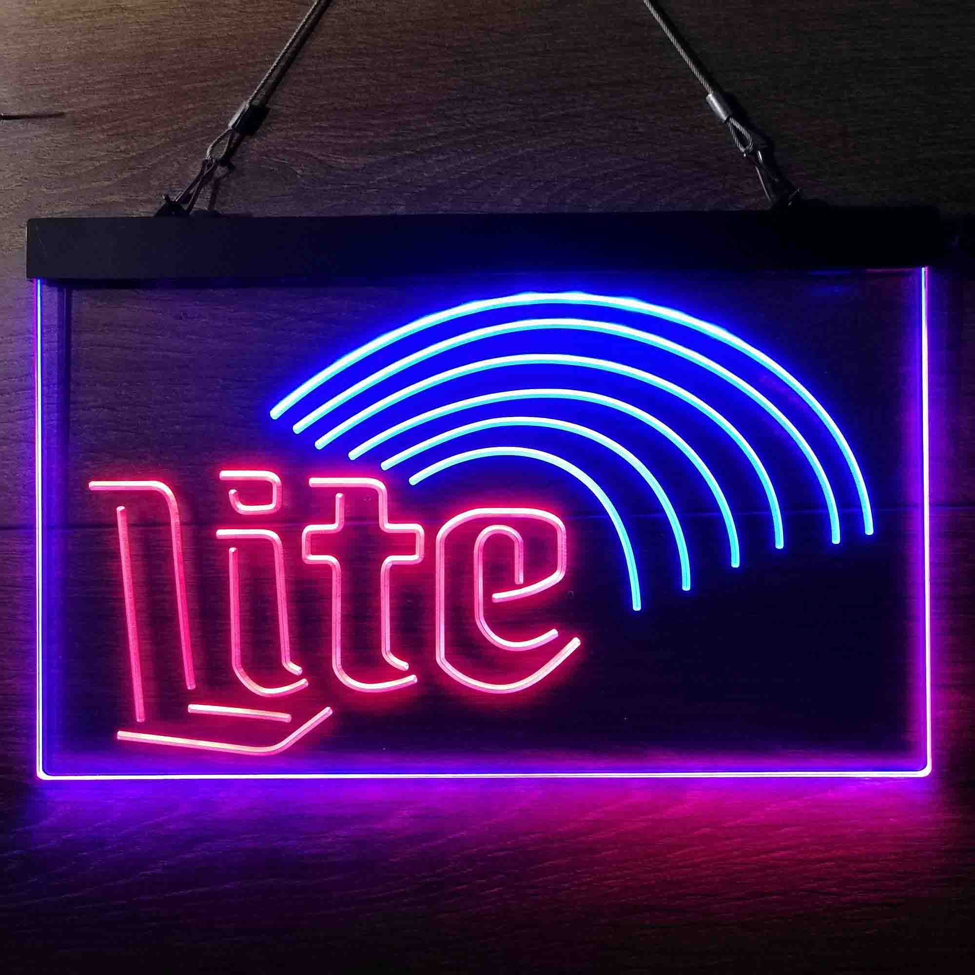 Miller Lite Rainbow Neon LED Sign