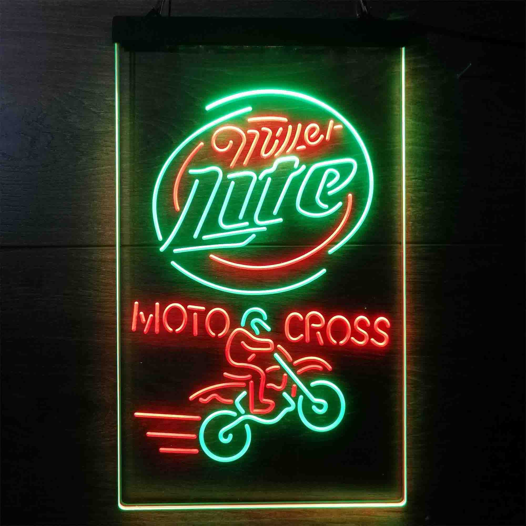 Mlo Rider Signs Miller Lite Motocross Neon Sign - LED LAB CAVE