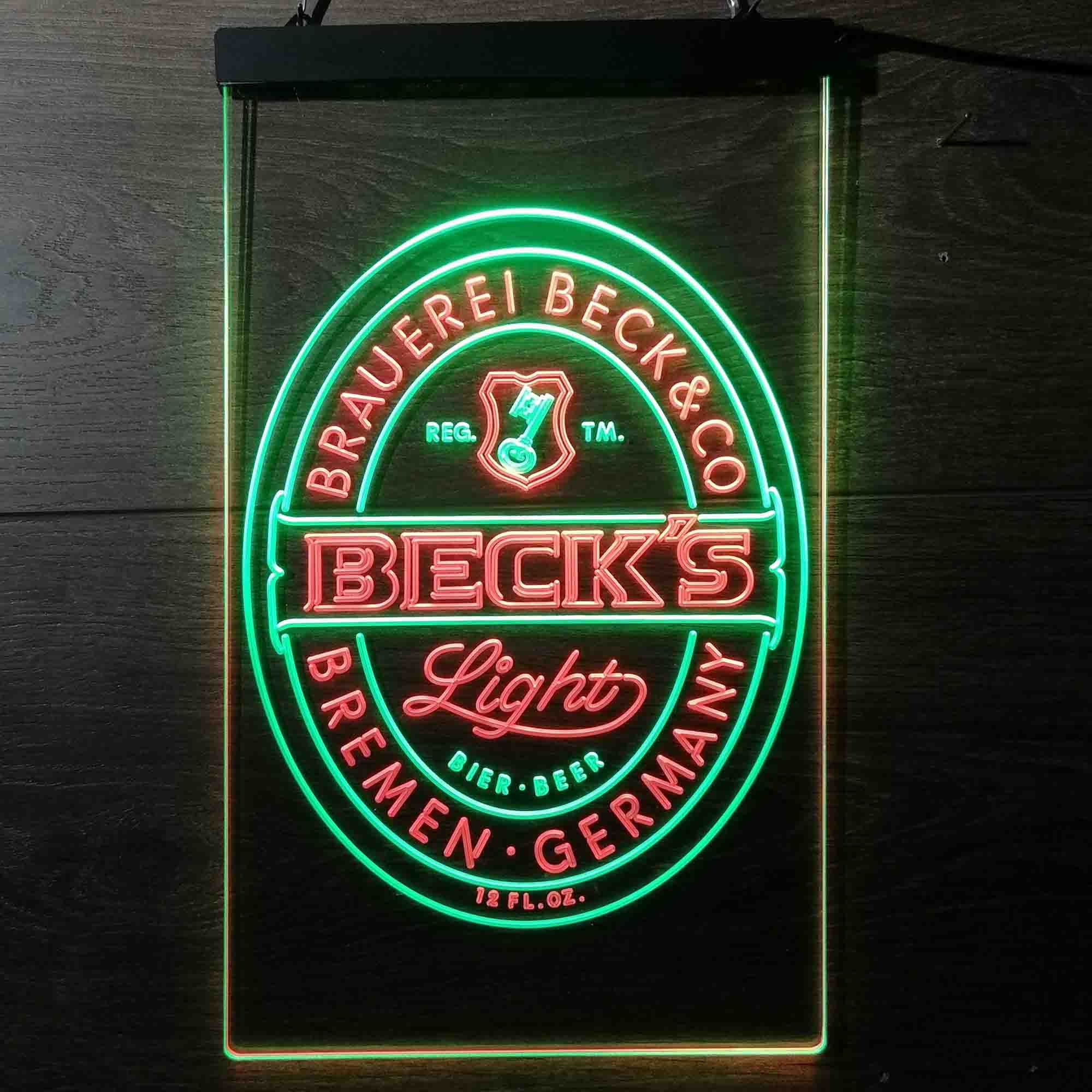 Beck's Light Beer Germany Neon LED Sign