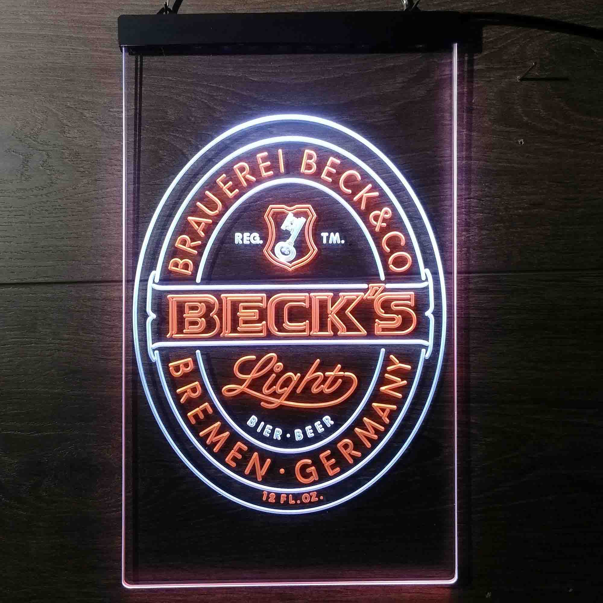 Beck's Light Beer Germany Neon LED Sign