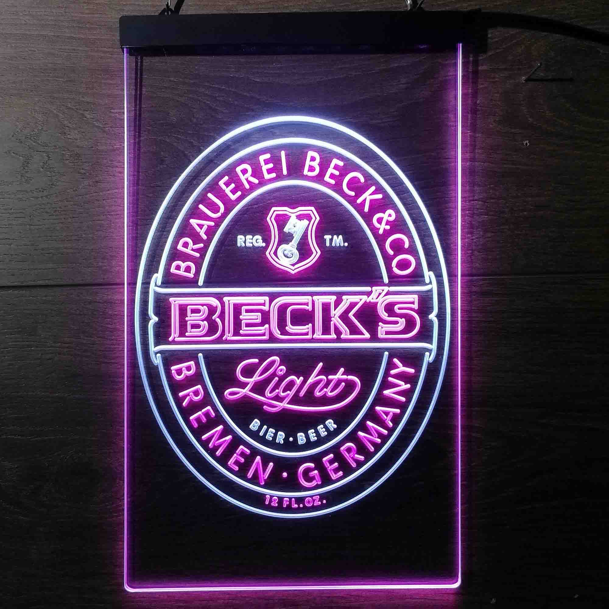 Beck's Light Beer Germany Neon LED Sign