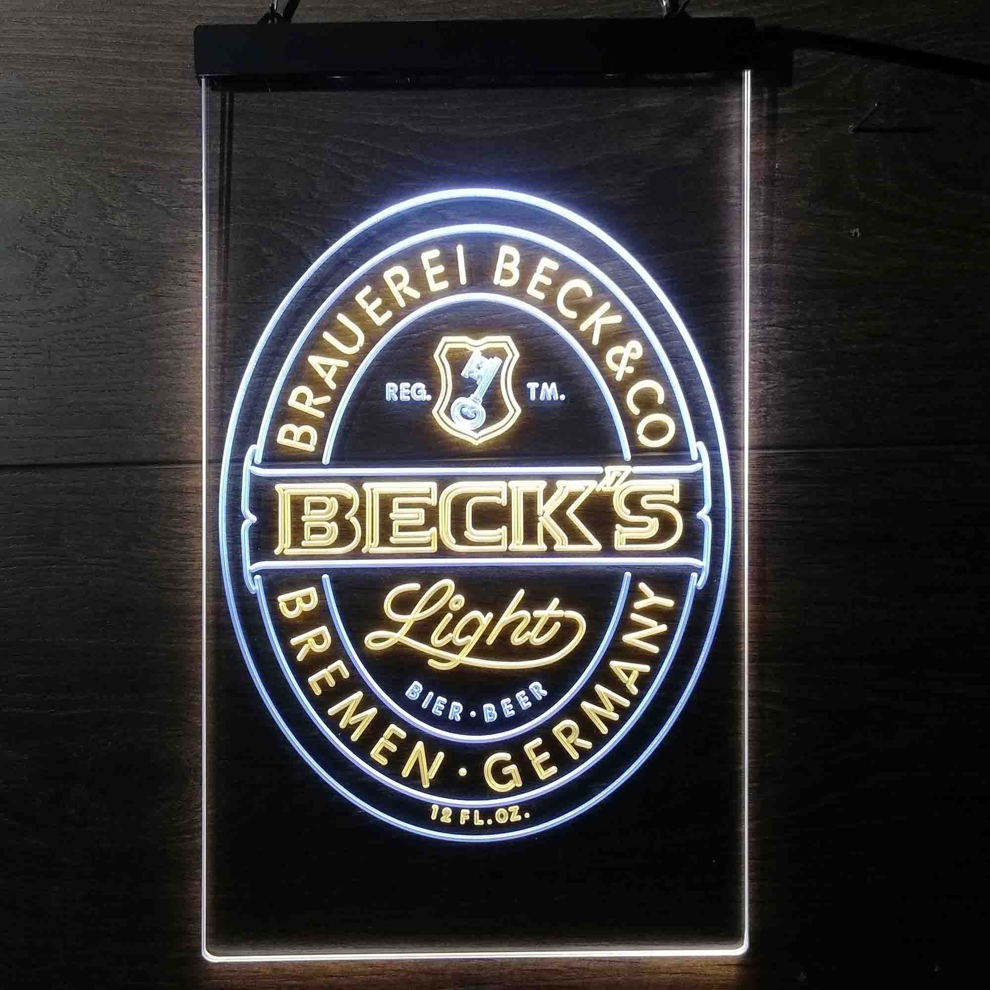 Beck's Light Beer Germany Neon LED Sign