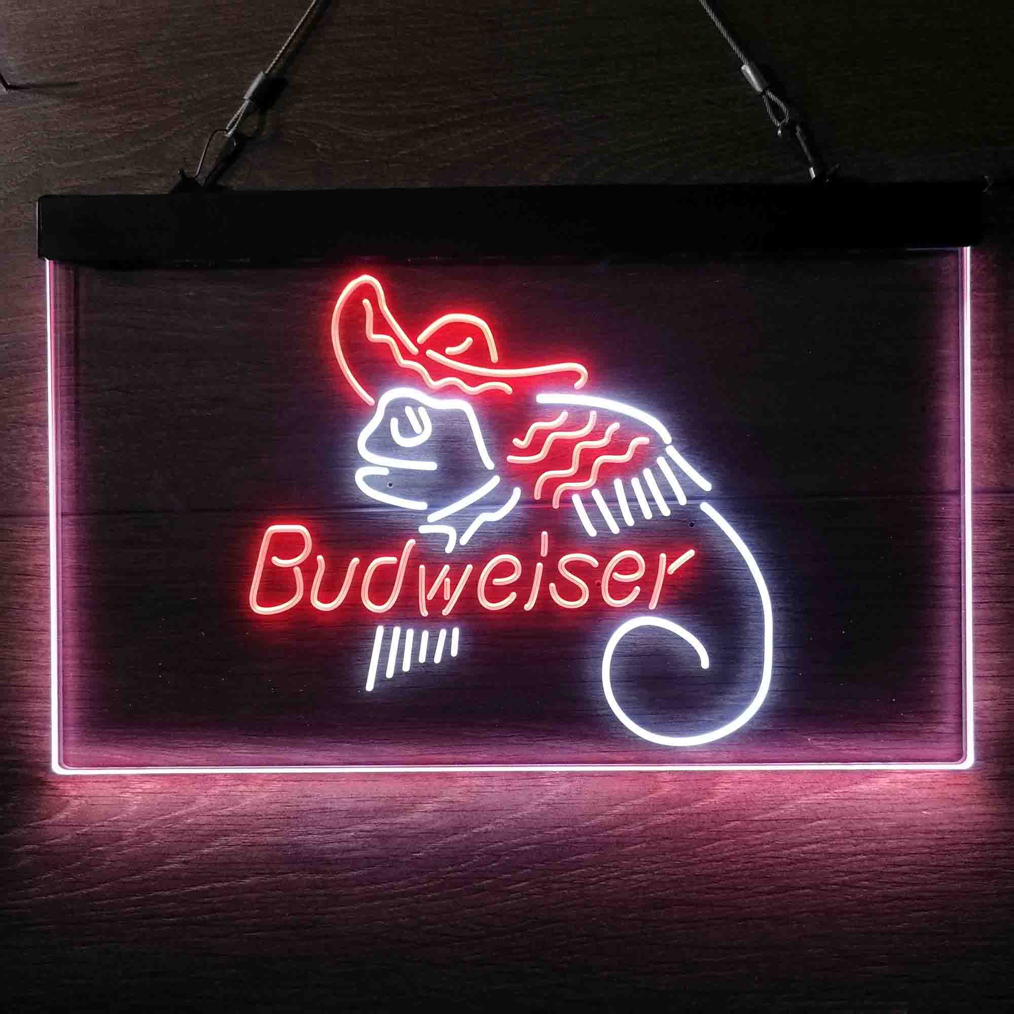 Budweiser Lizard Cowboys Mexico Neon LED Sign