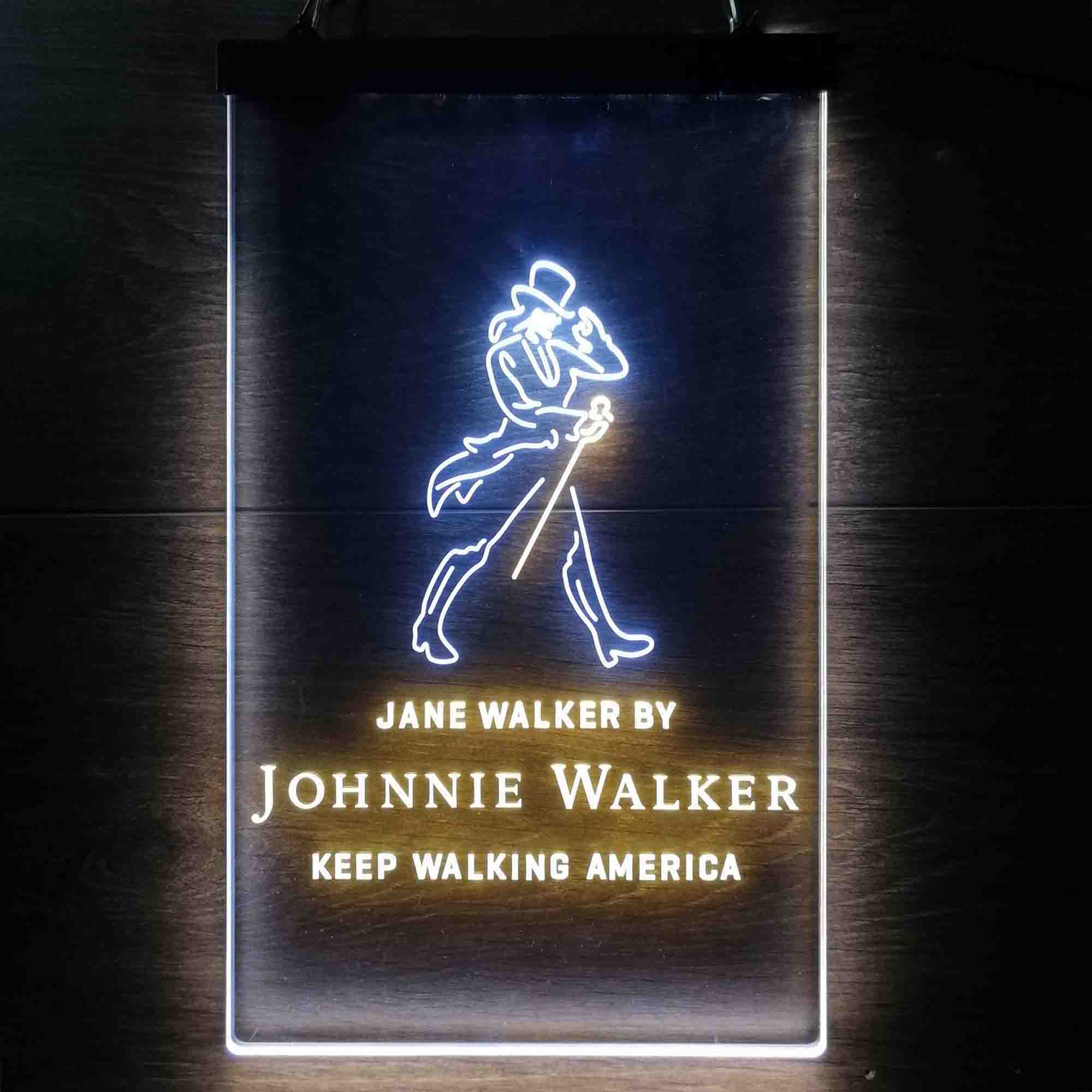 Jane Walker by Jonnie Walker Keep Walking America Neon LED Sign