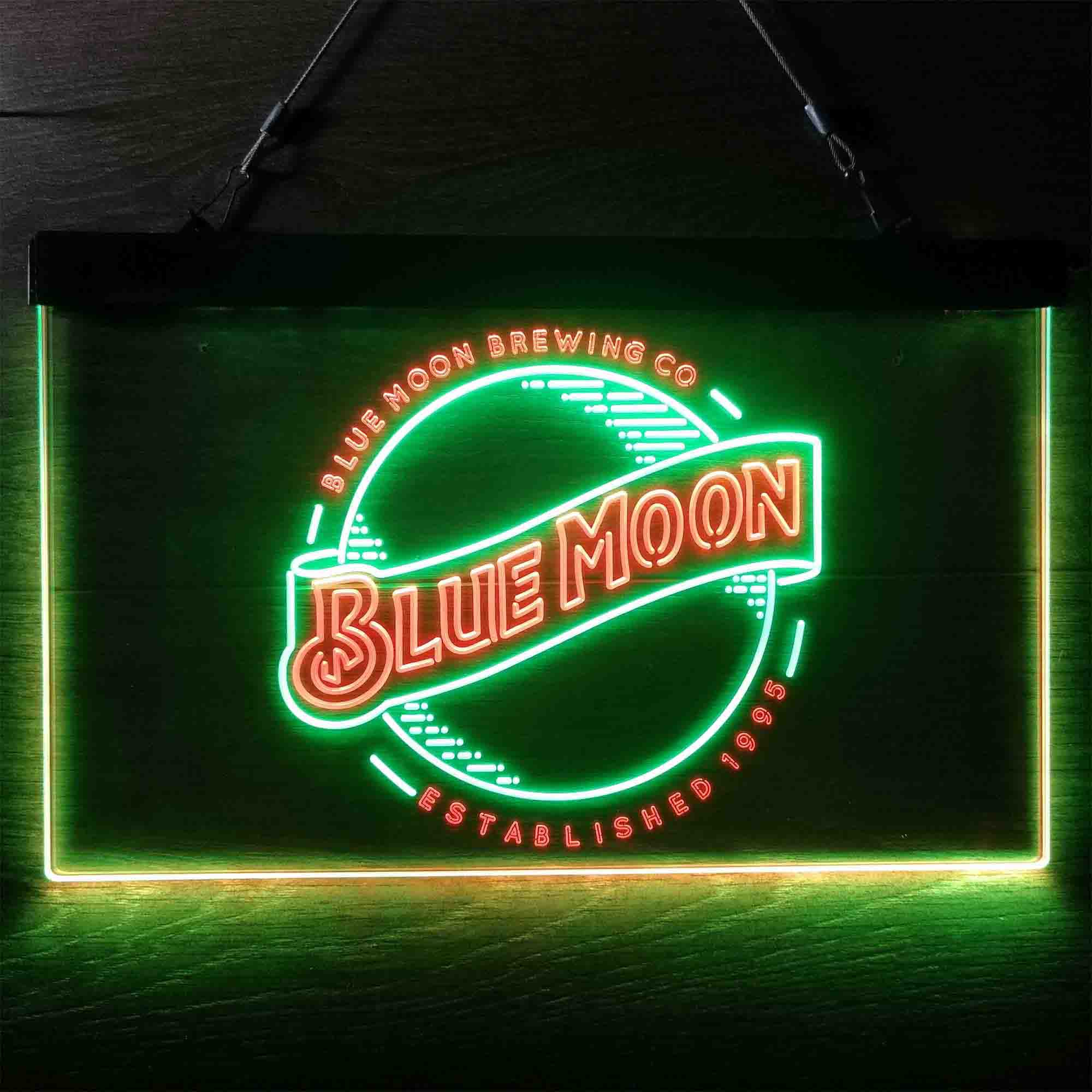 Blue Moon Logo Neon LED Sign