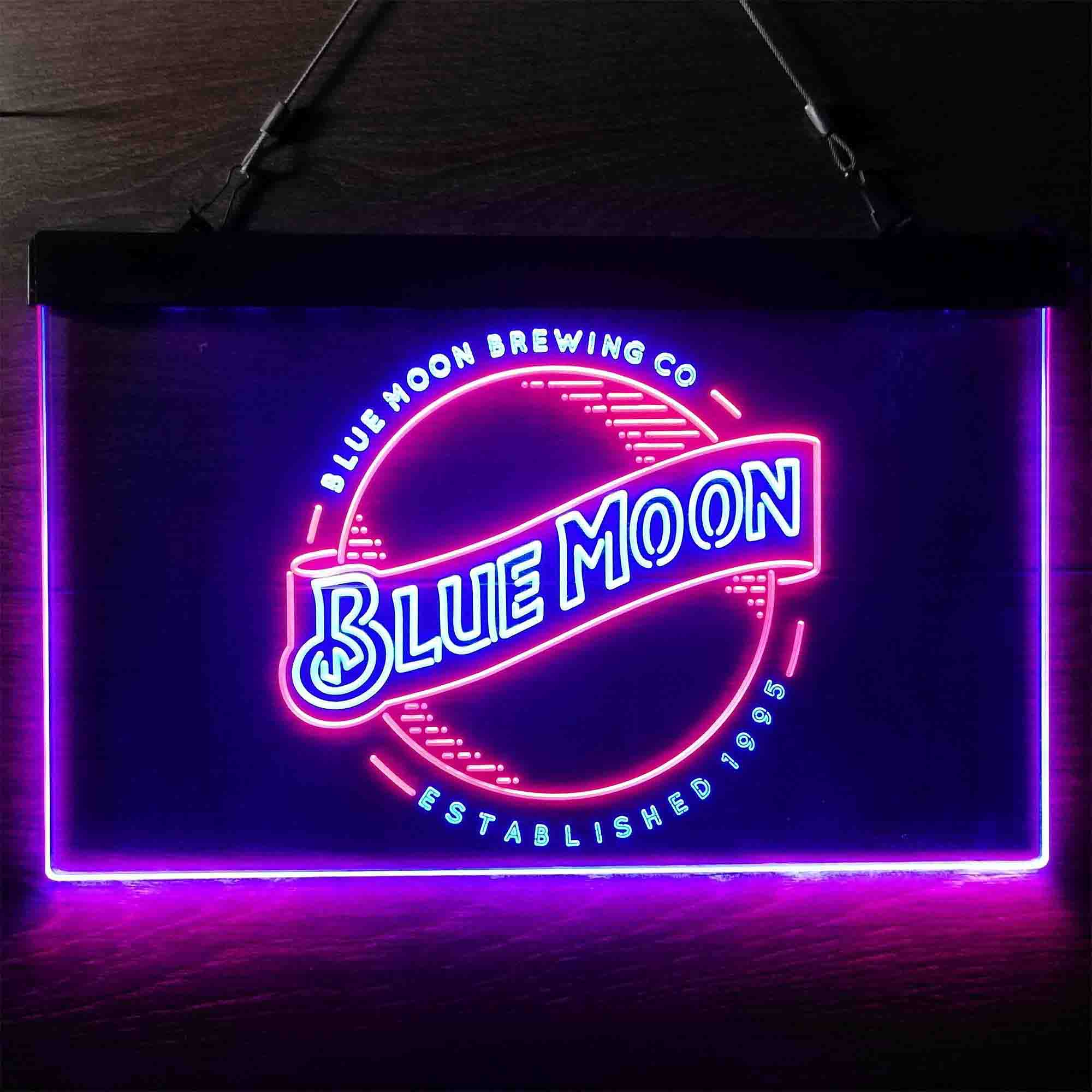 Blue Moon Logo Neon LED Sign