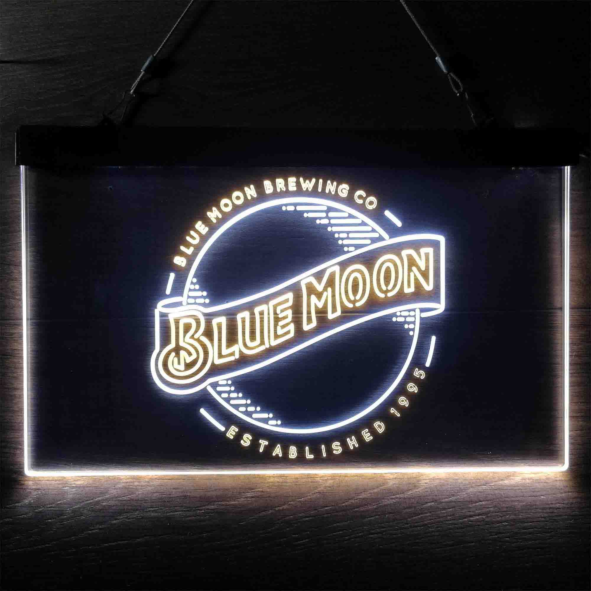 Blue Moon Logo Neon LED Sign