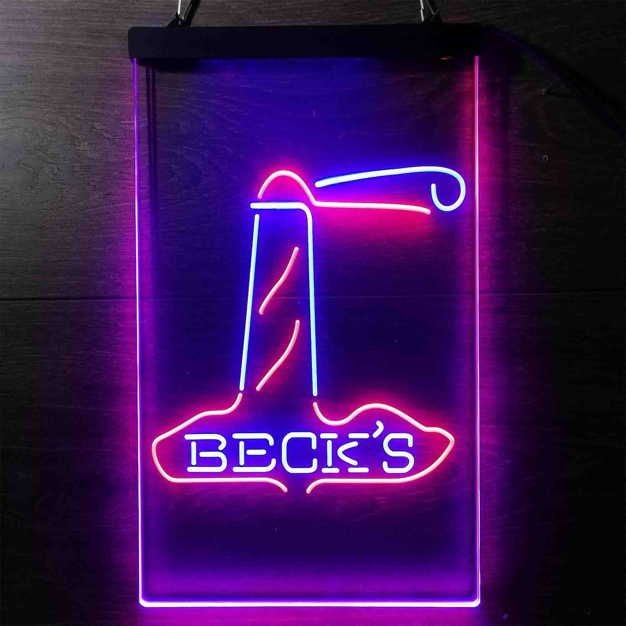 Beck's Lighthouse Island Beer Neon LED Sign