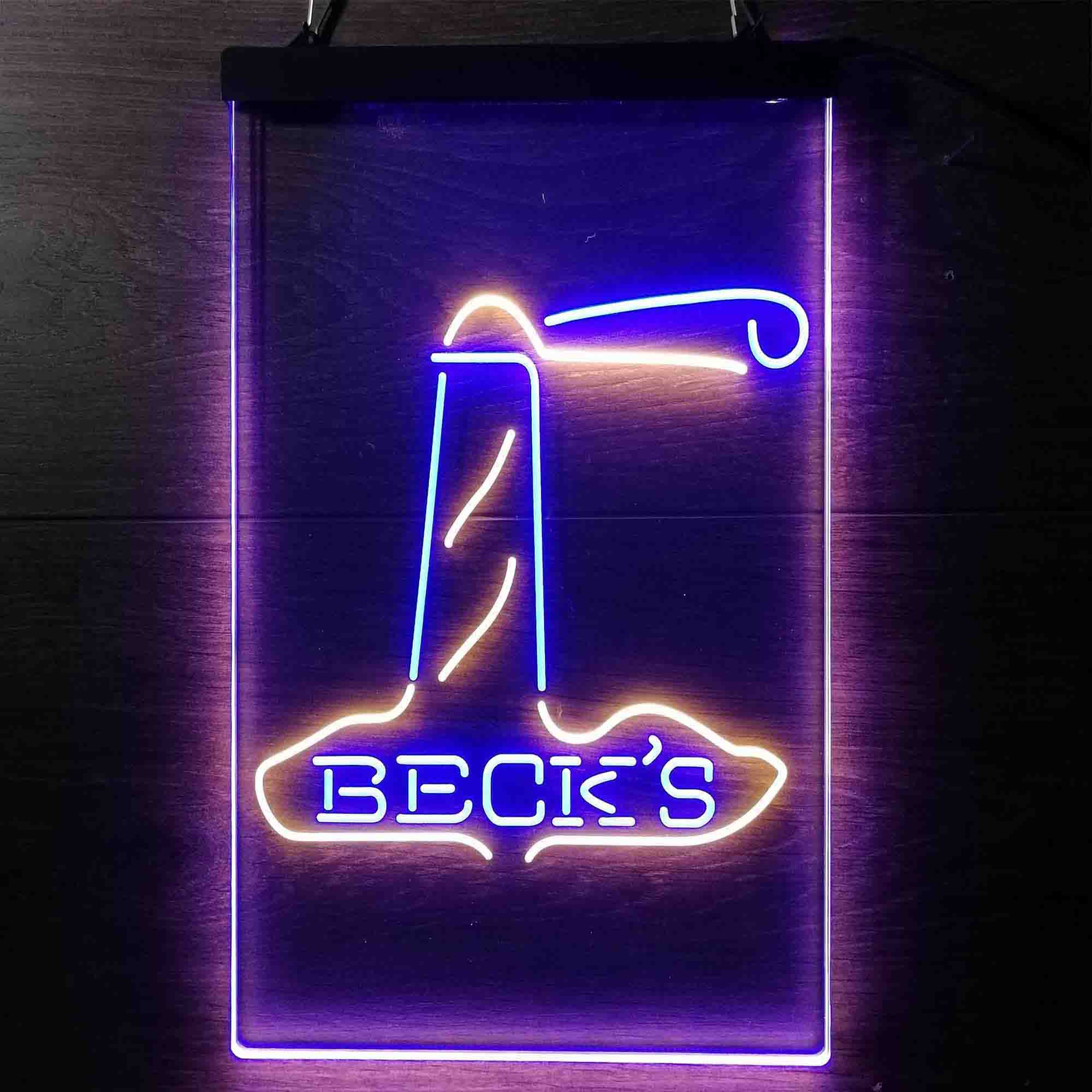 Beck's Lighthouse Island Beer Neon LED Sign