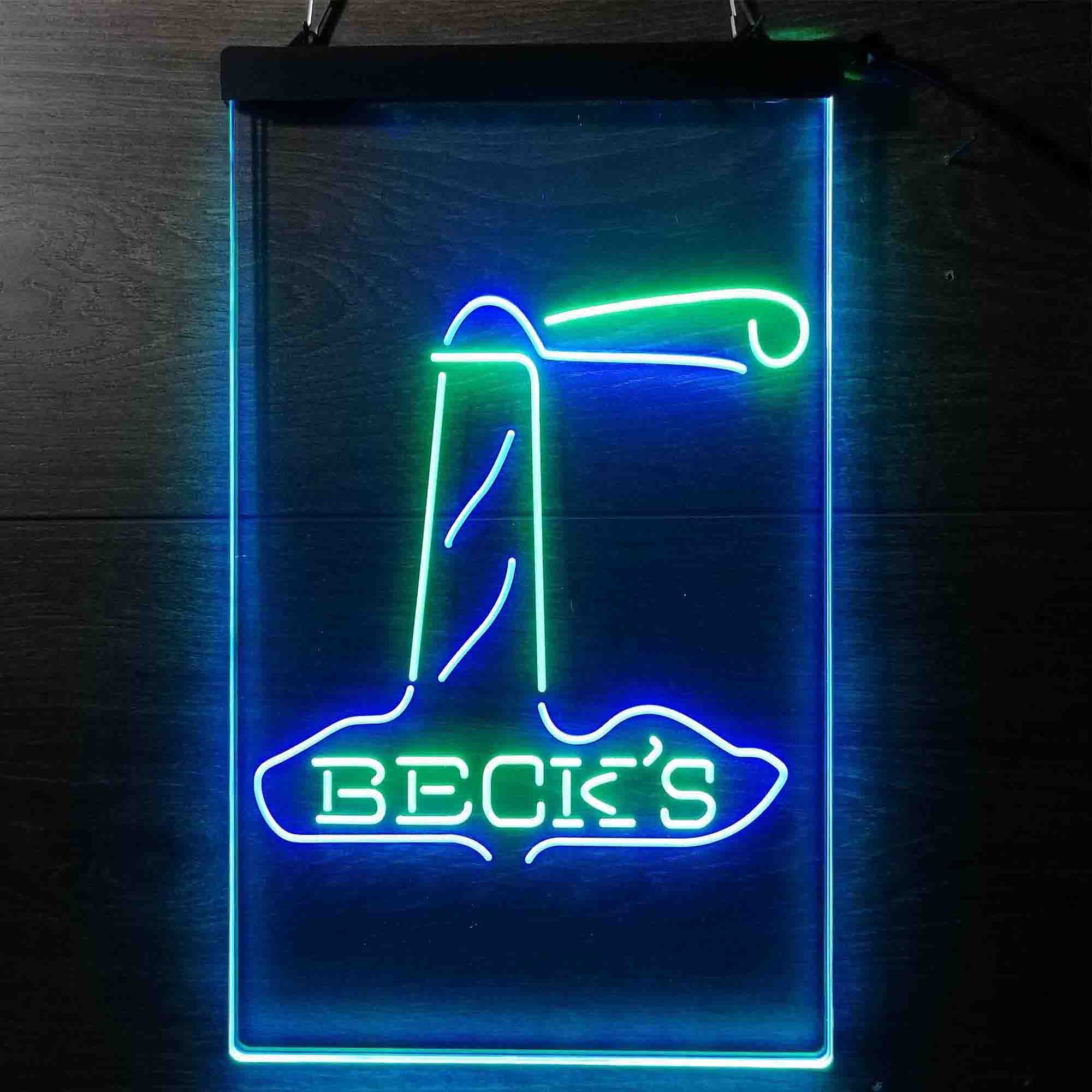 Beck's Lighthouse Island Beer Neon LED Sign