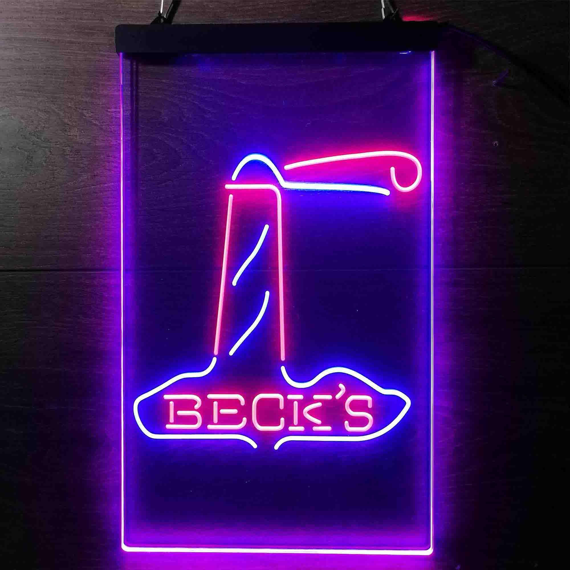 Beck's Lighthouse Island Beer Neon LED Sign