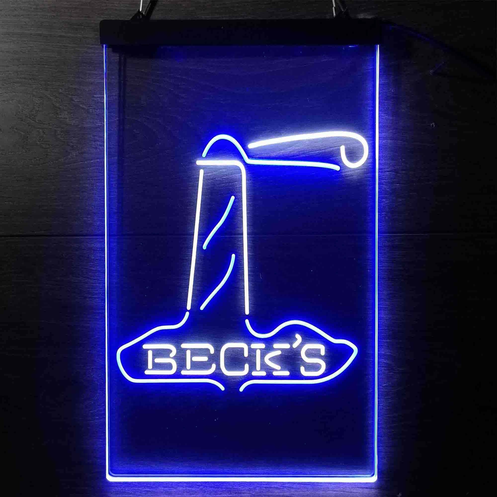 Beck's Lighthouse Island Beer Neon LED Sign